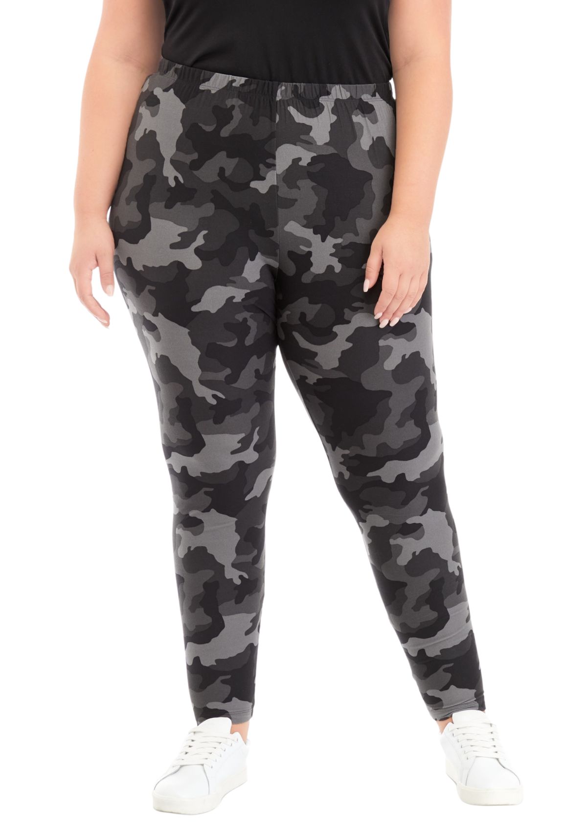 Plus Size High Rise Pocket Pull On Leggings
