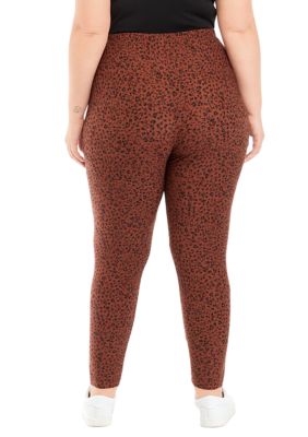 DKNY sz S RIB KNIT HIGH WAISTED SEAMLESS LEGGING in brown