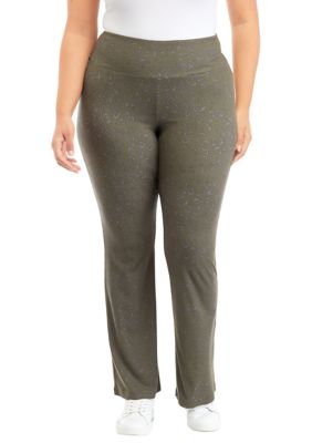 Pink Rose Women's Plus Size Pull On Ribbed Flare Pants, 2X