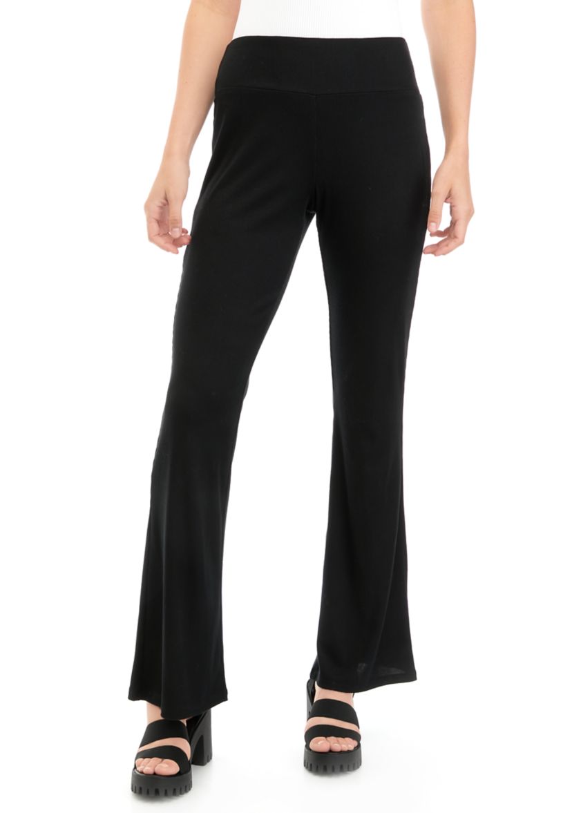 Juniors Pull On Ribbed Flare Pants