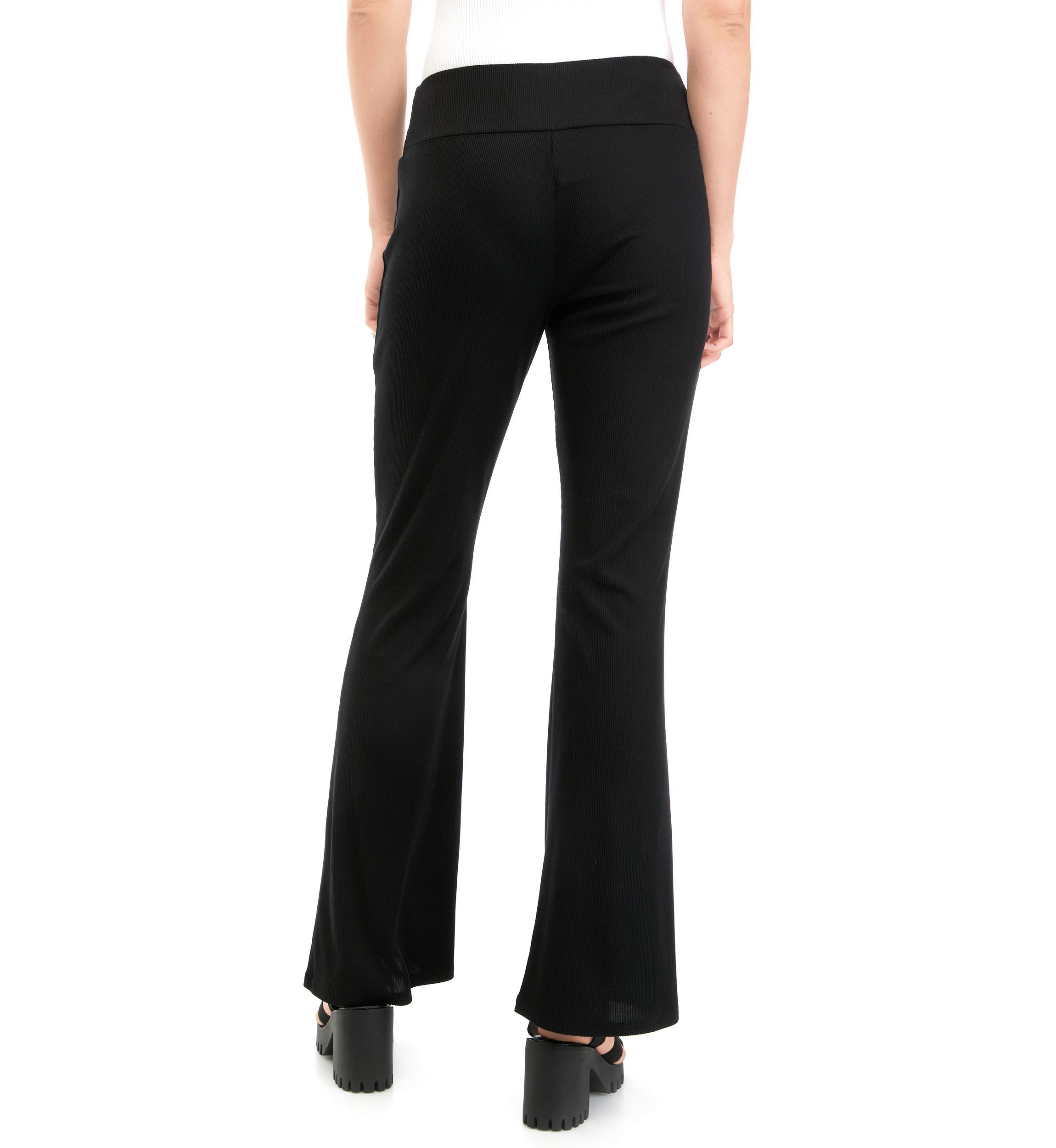 Juniors Pull On Ribbed Flare Pants