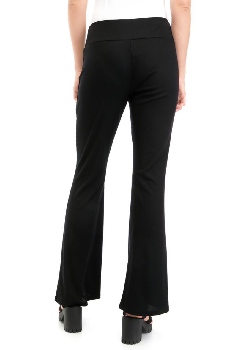 Juniors Pull On Ribbed Flare Pants