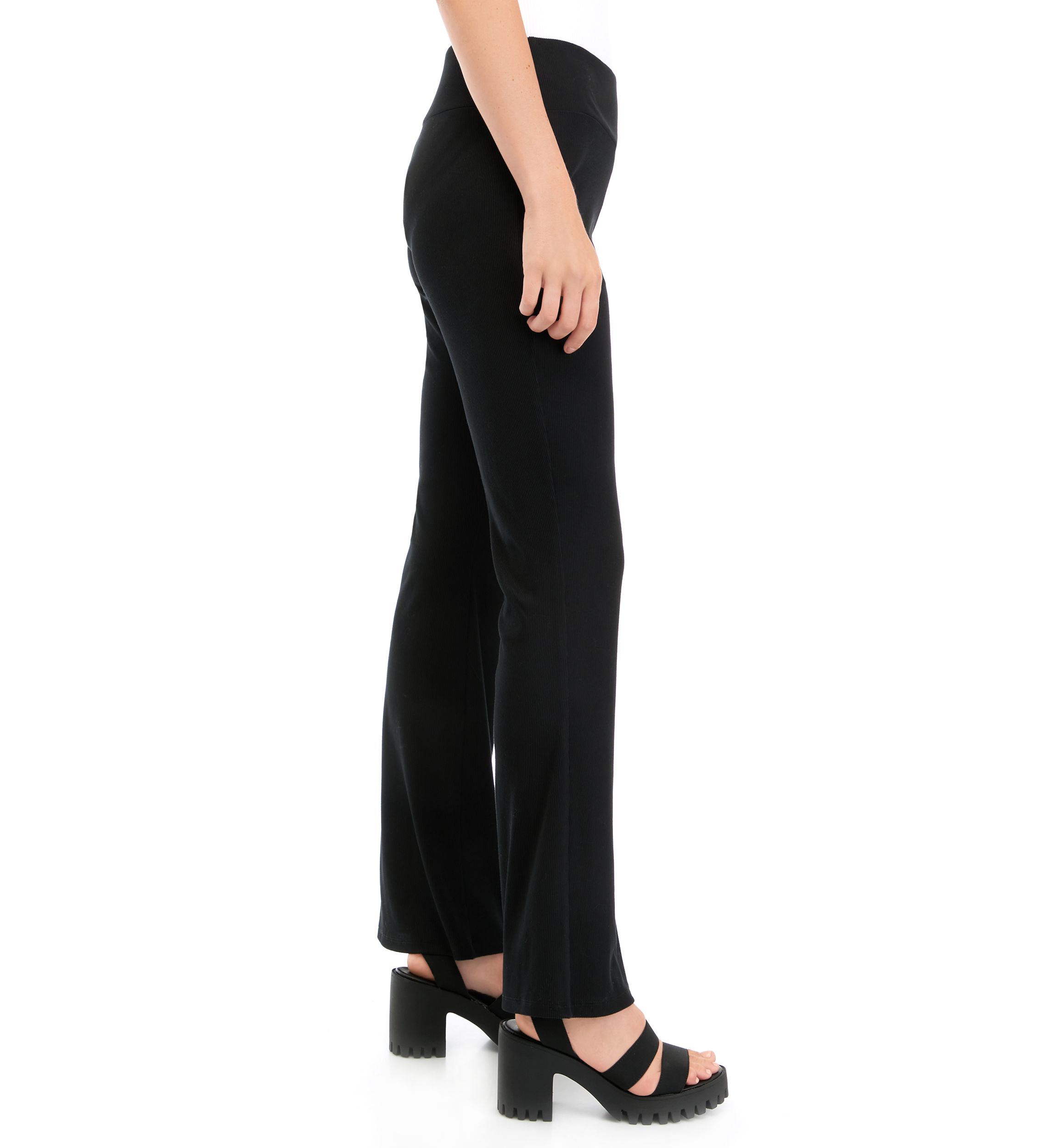 Juniors Pull On Ribbed Flare Pants