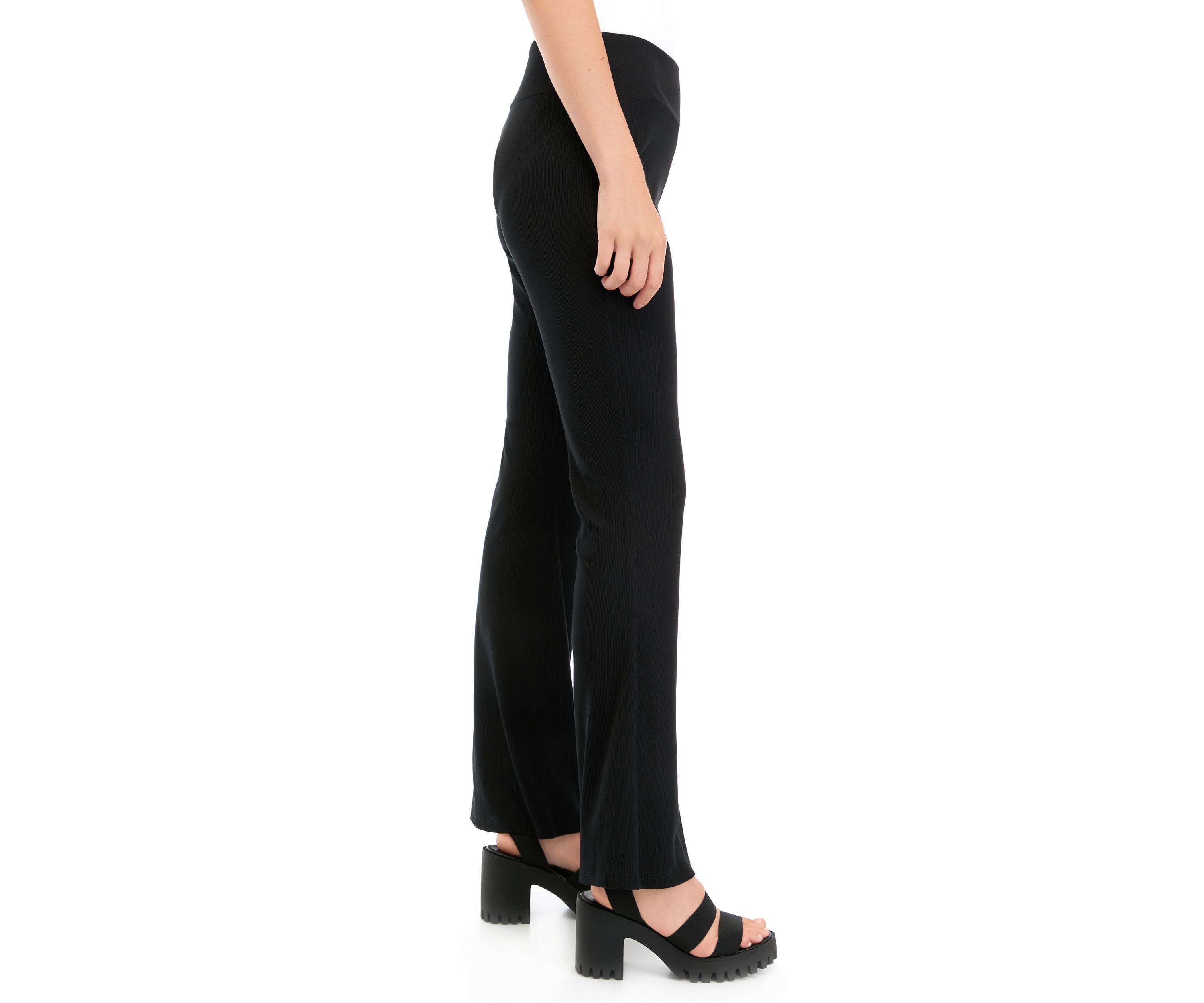 Juniors Pull On Ribbed Flare Pants
