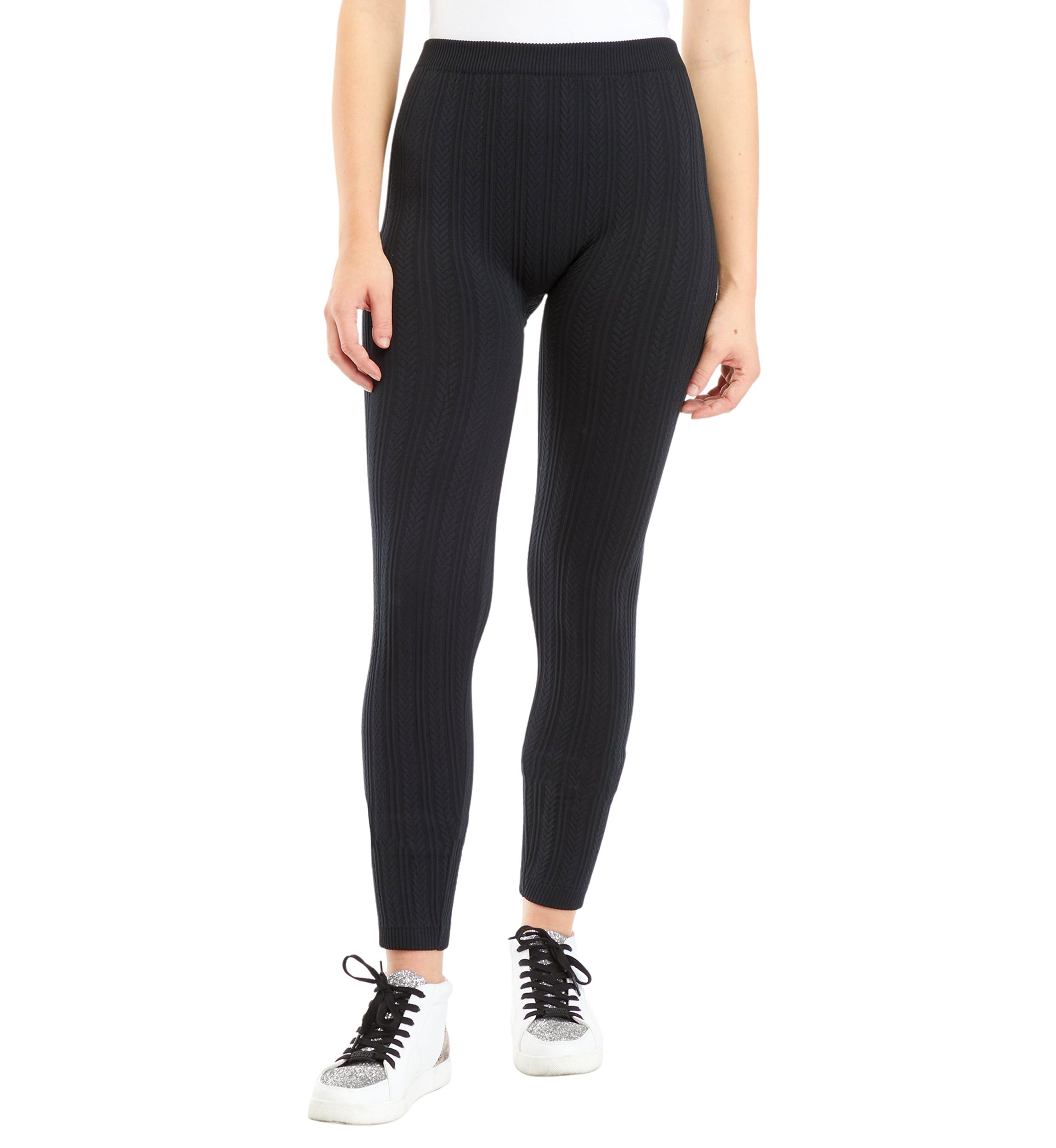 Juniors Cable Knit Fleece Leggings