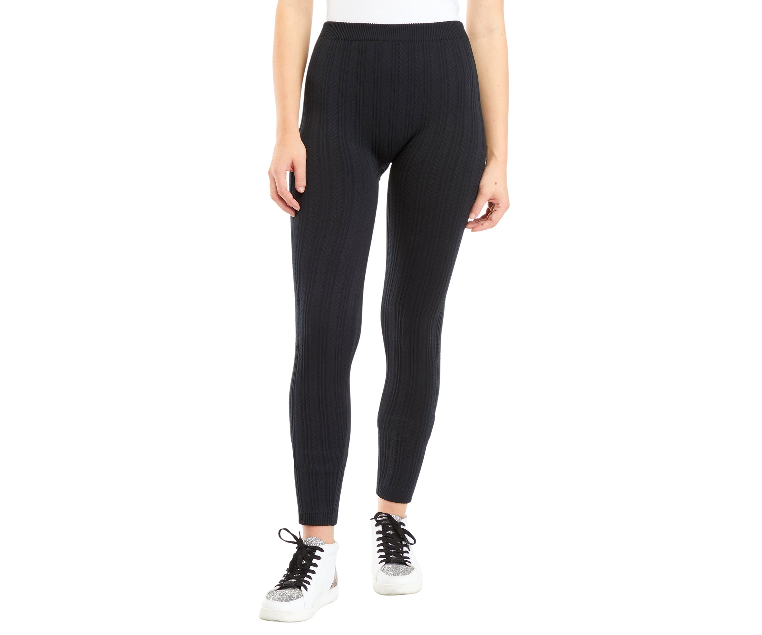Juniors Cable Knit Fleece Leggings