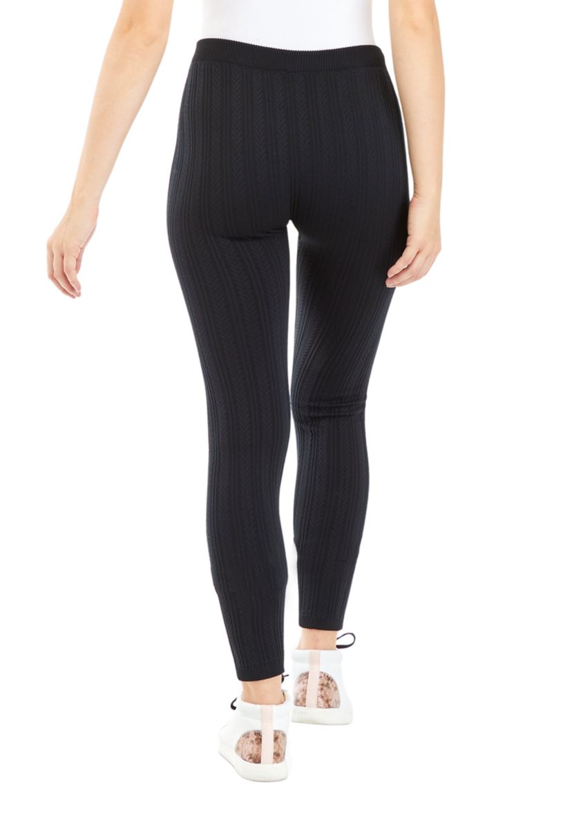 Juniors Cable Knit Fleece Leggings