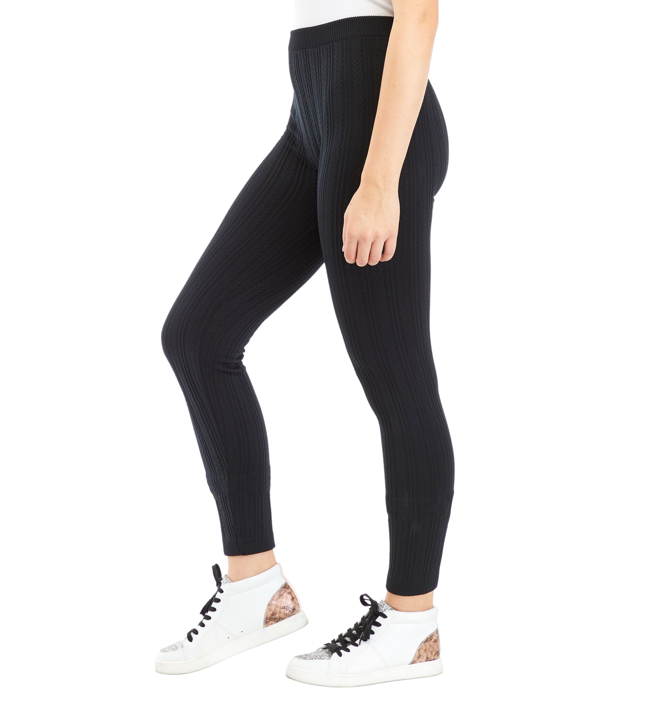Juniors Cable Knit Fleece Leggings