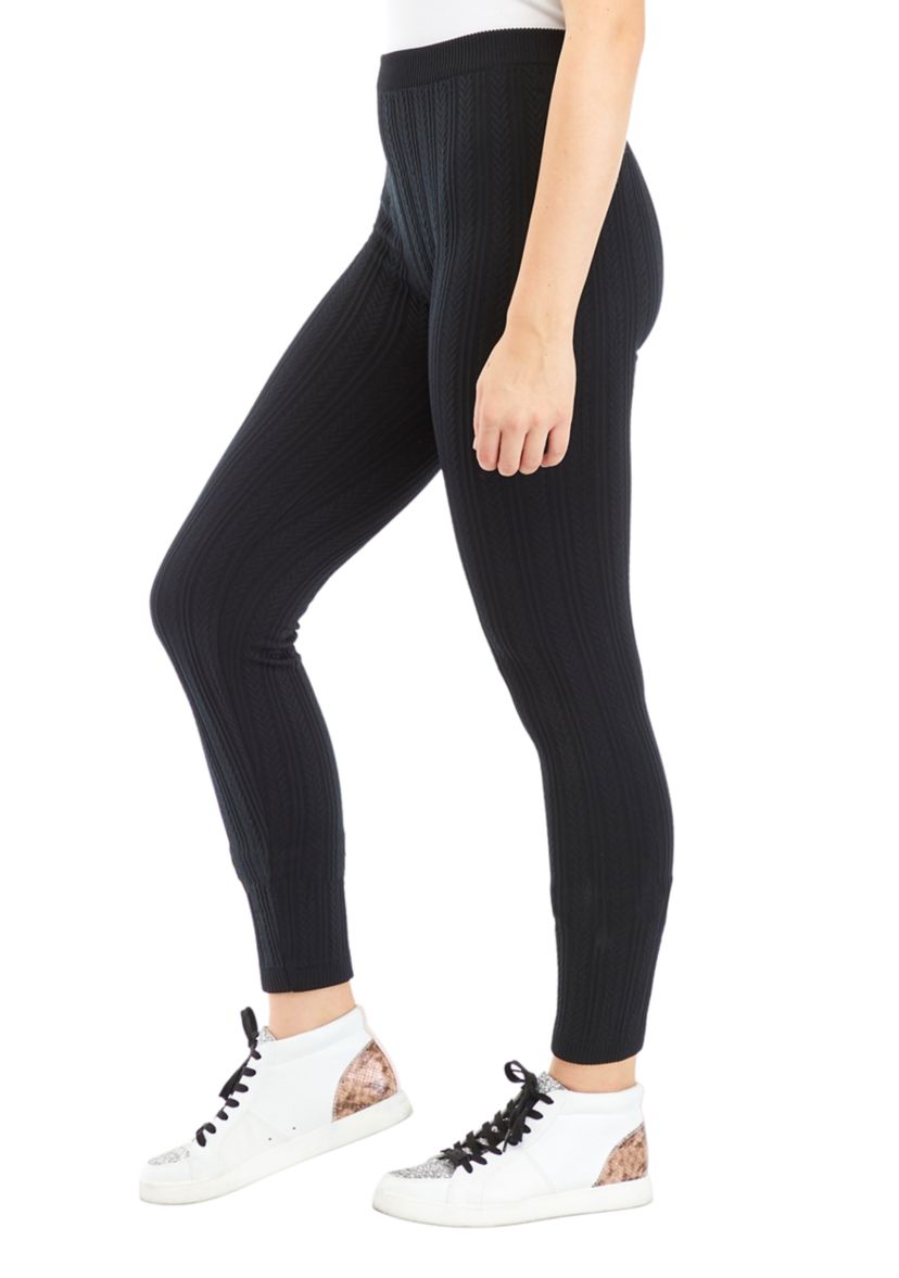 Juniors Cable Knit Fleece Leggings