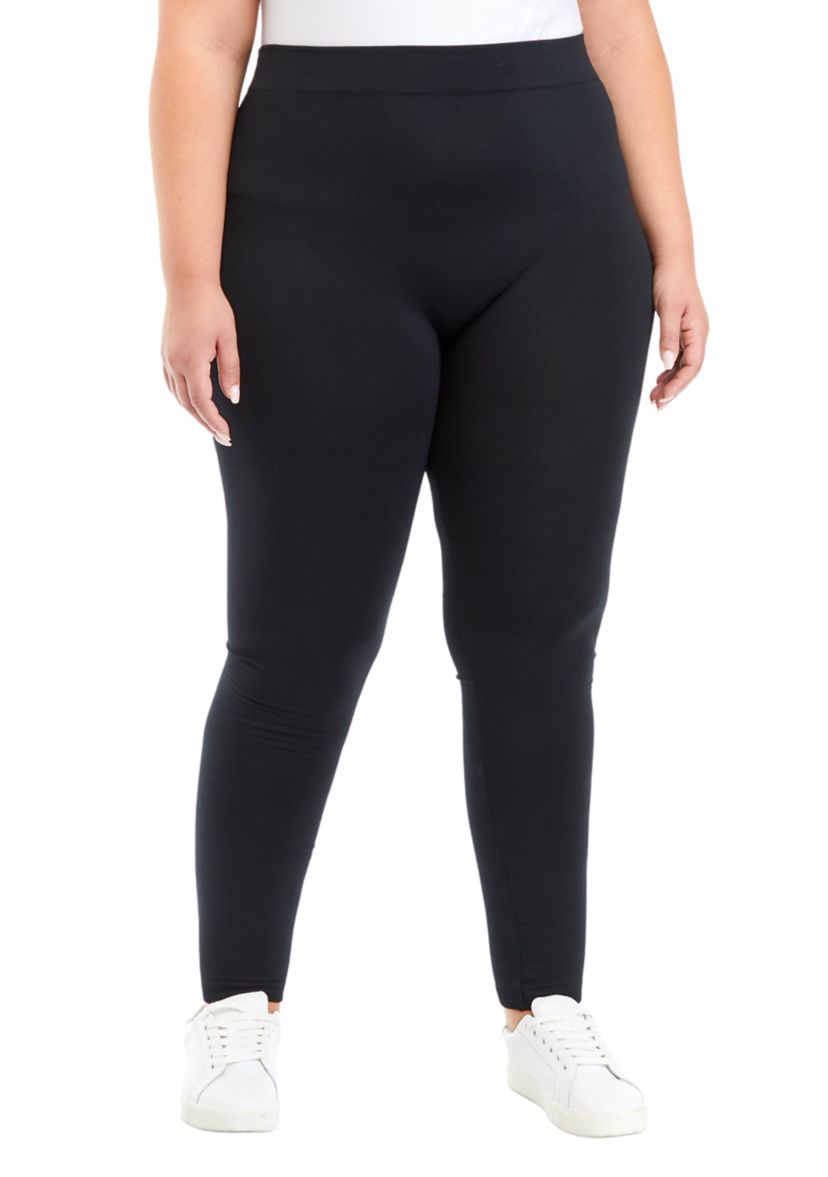 Plus Size Solid Fleece Leggings