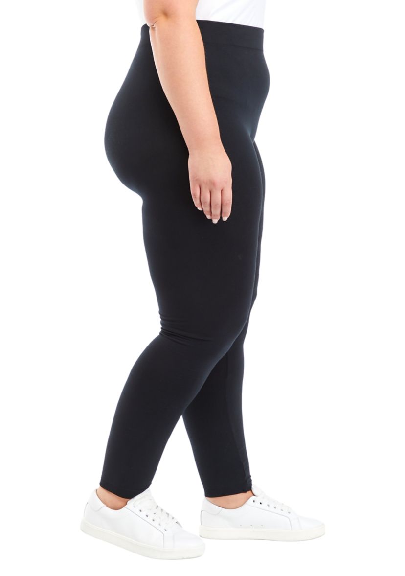 Plus Size Solid Fleece Leggings