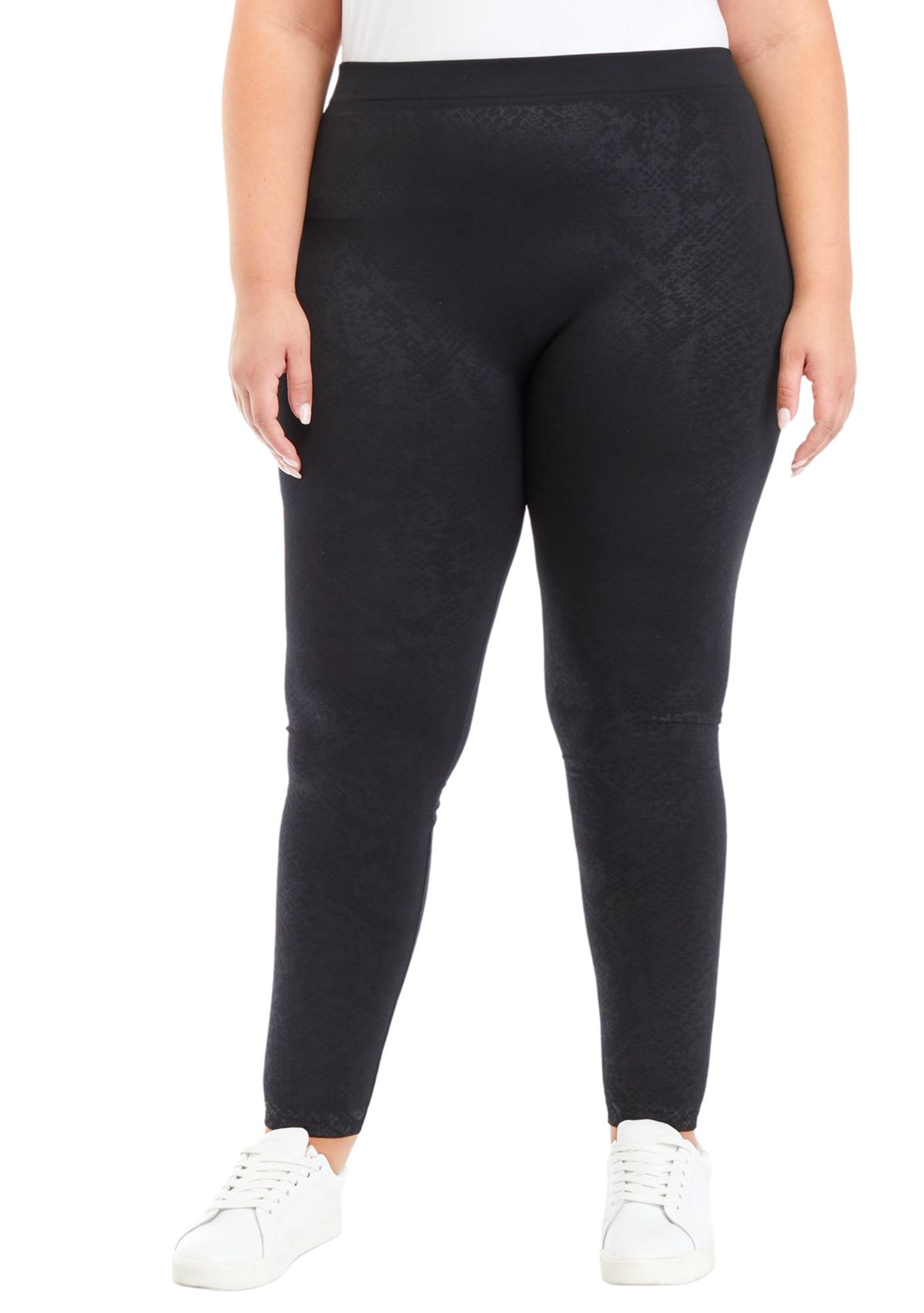 Plus Size Jacquard Fleece Leggings