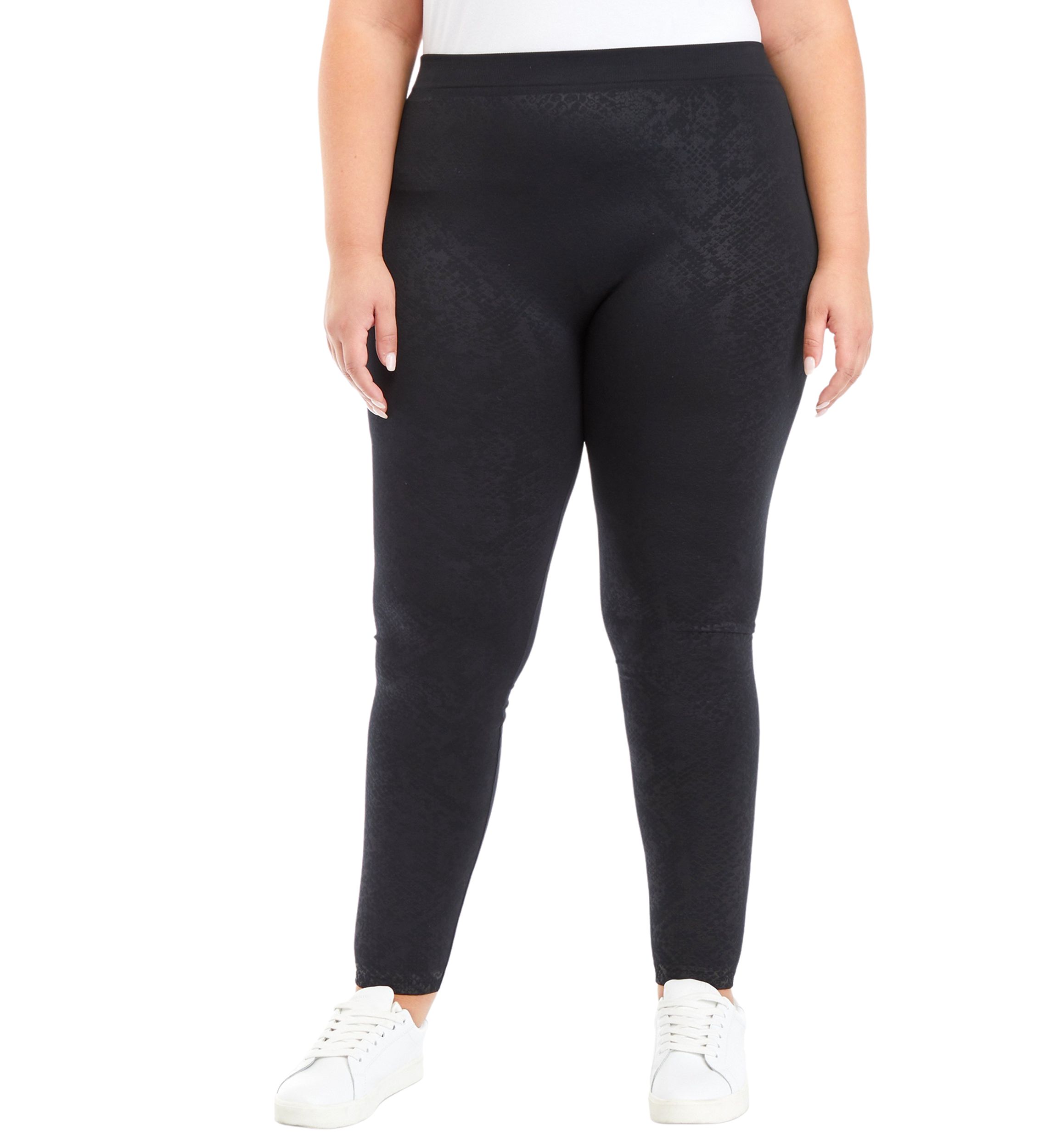 Plus Size Jacquard Fleece Leggings