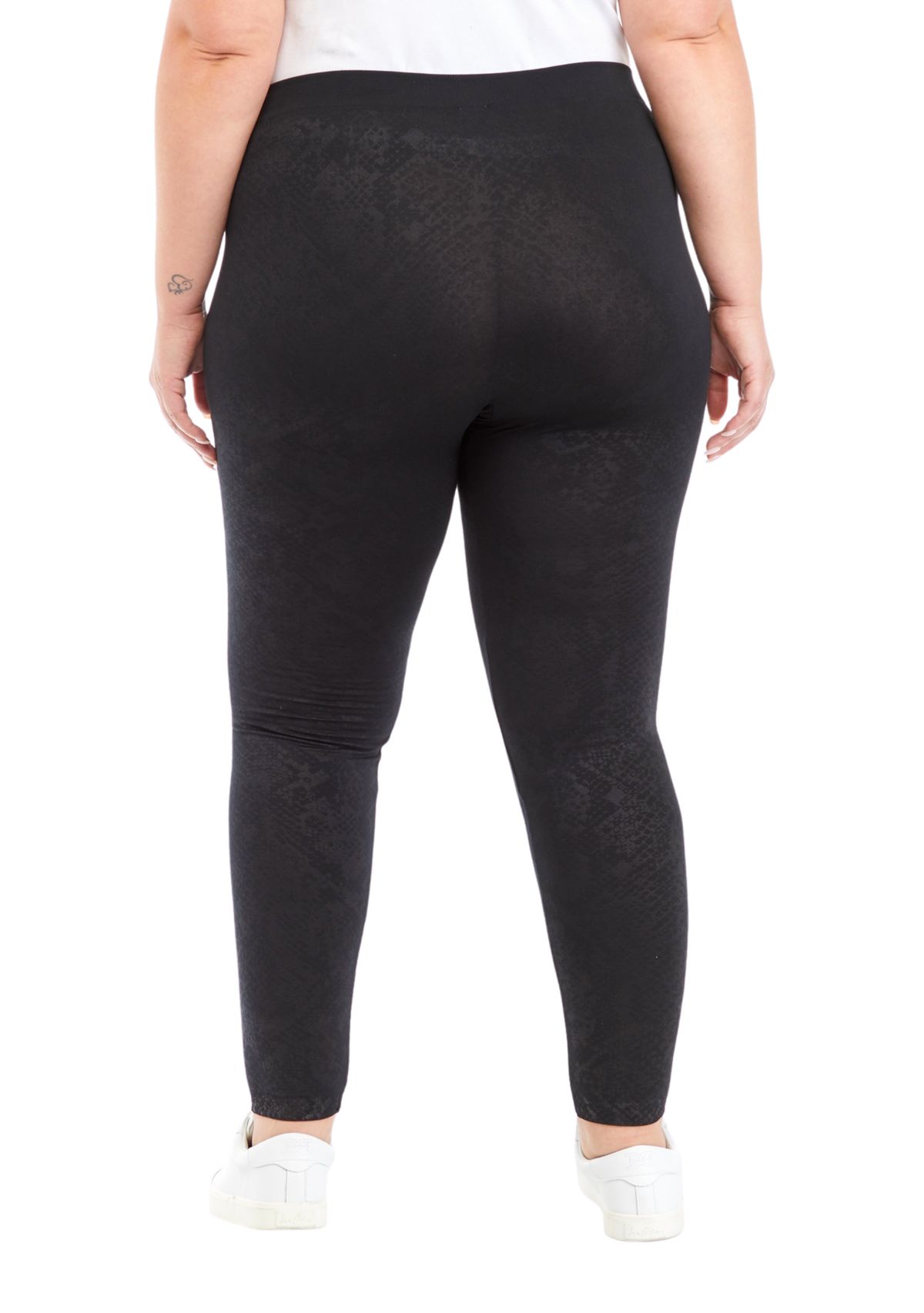 Plus Size Jacquard Fleece Leggings