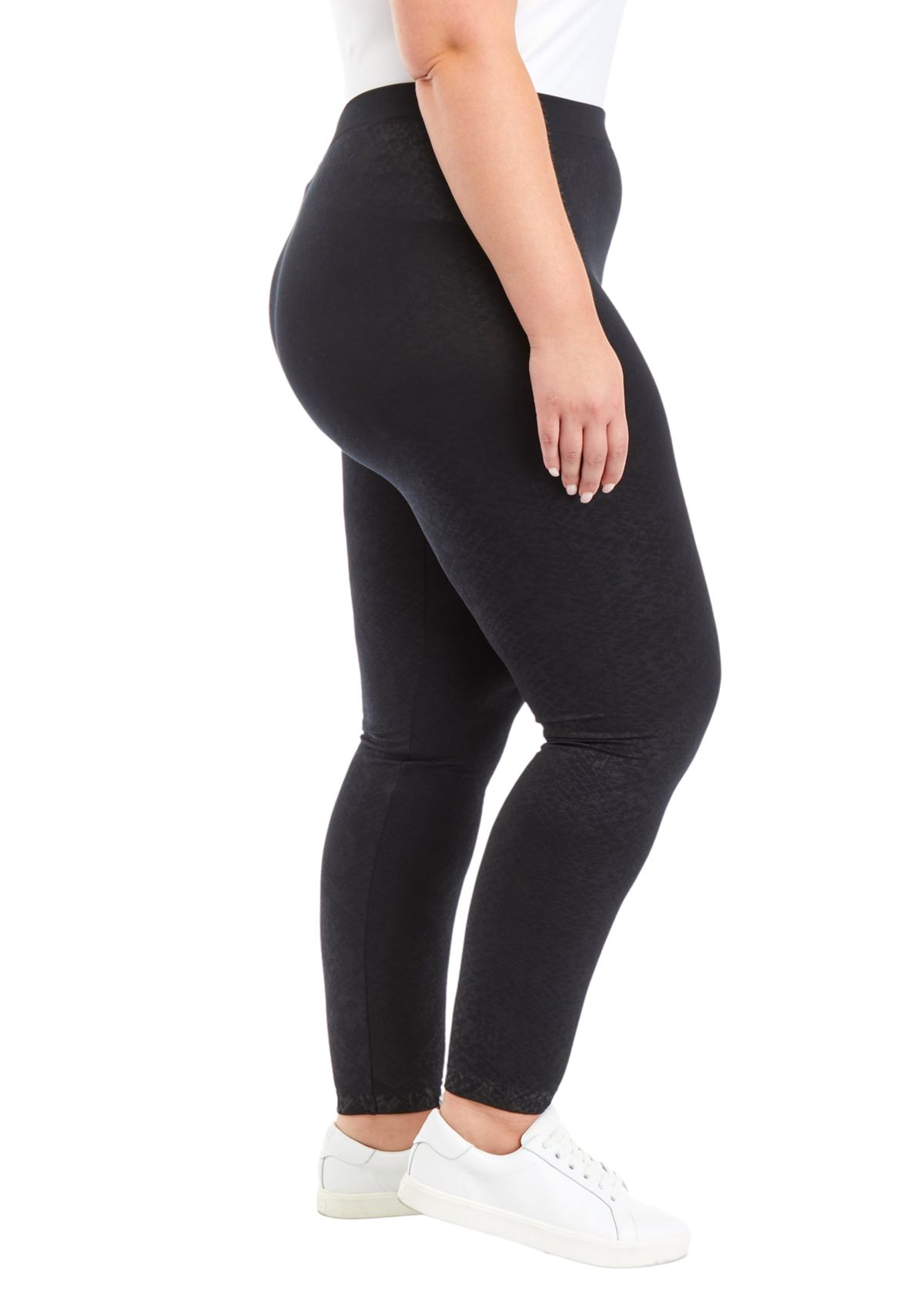 Plus Size Jacquard Fleece Leggings
