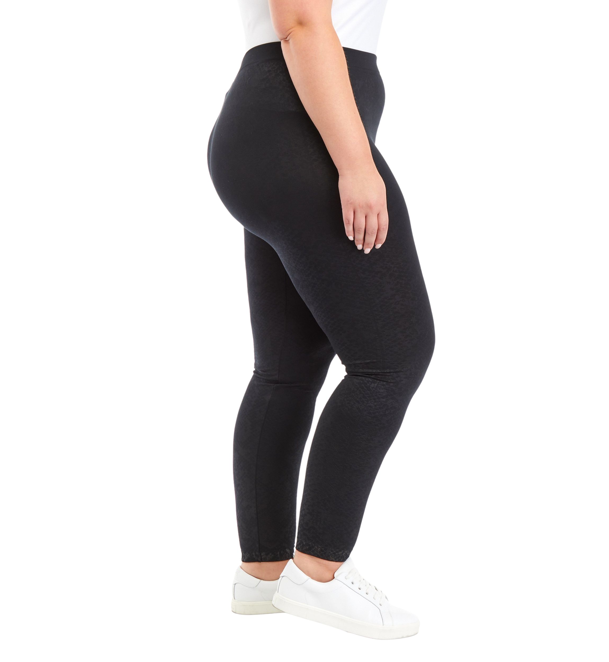 Plus Size Jacquard Fleece Leggings