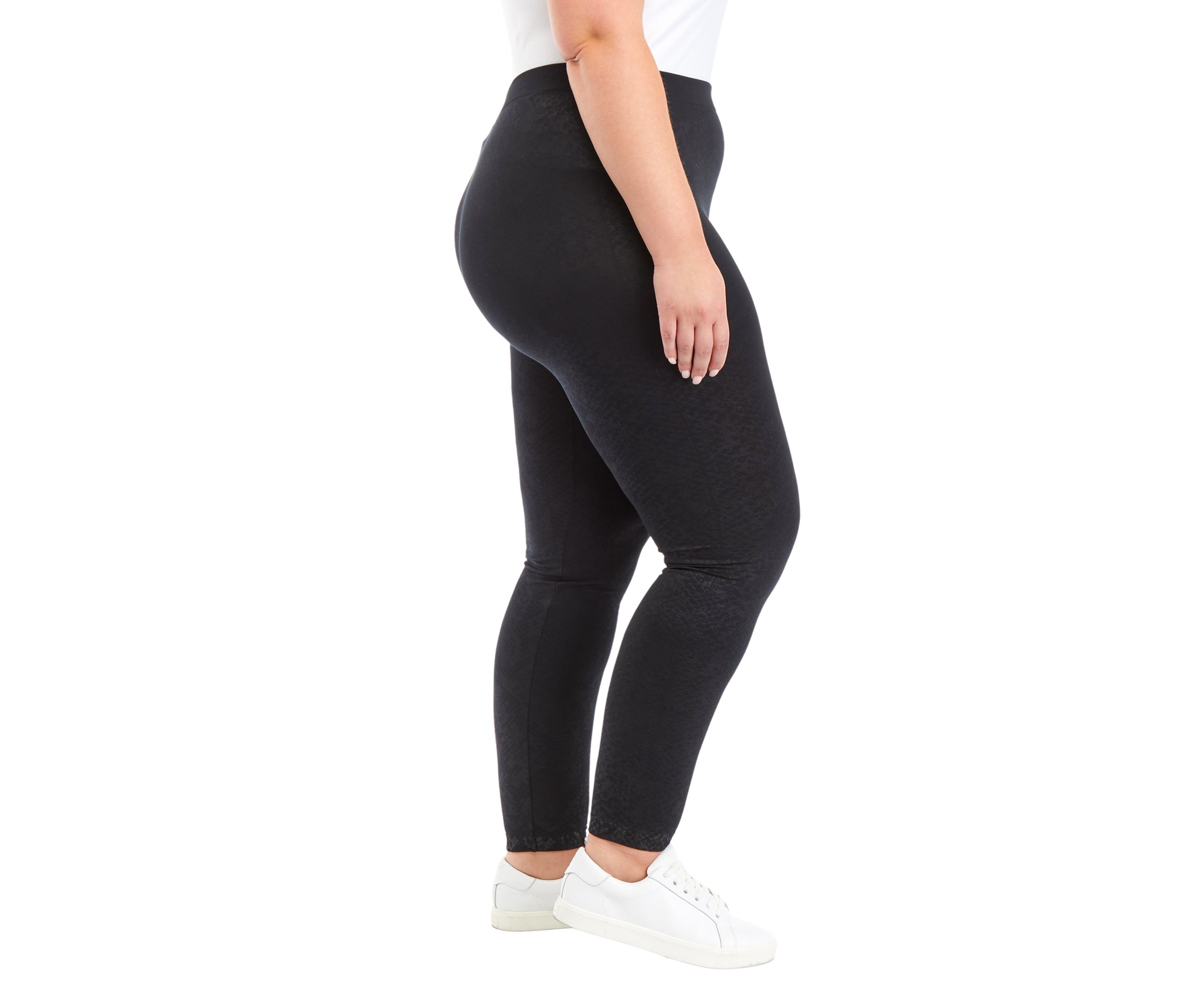 Plus Size Jacquard Fleece Leggings