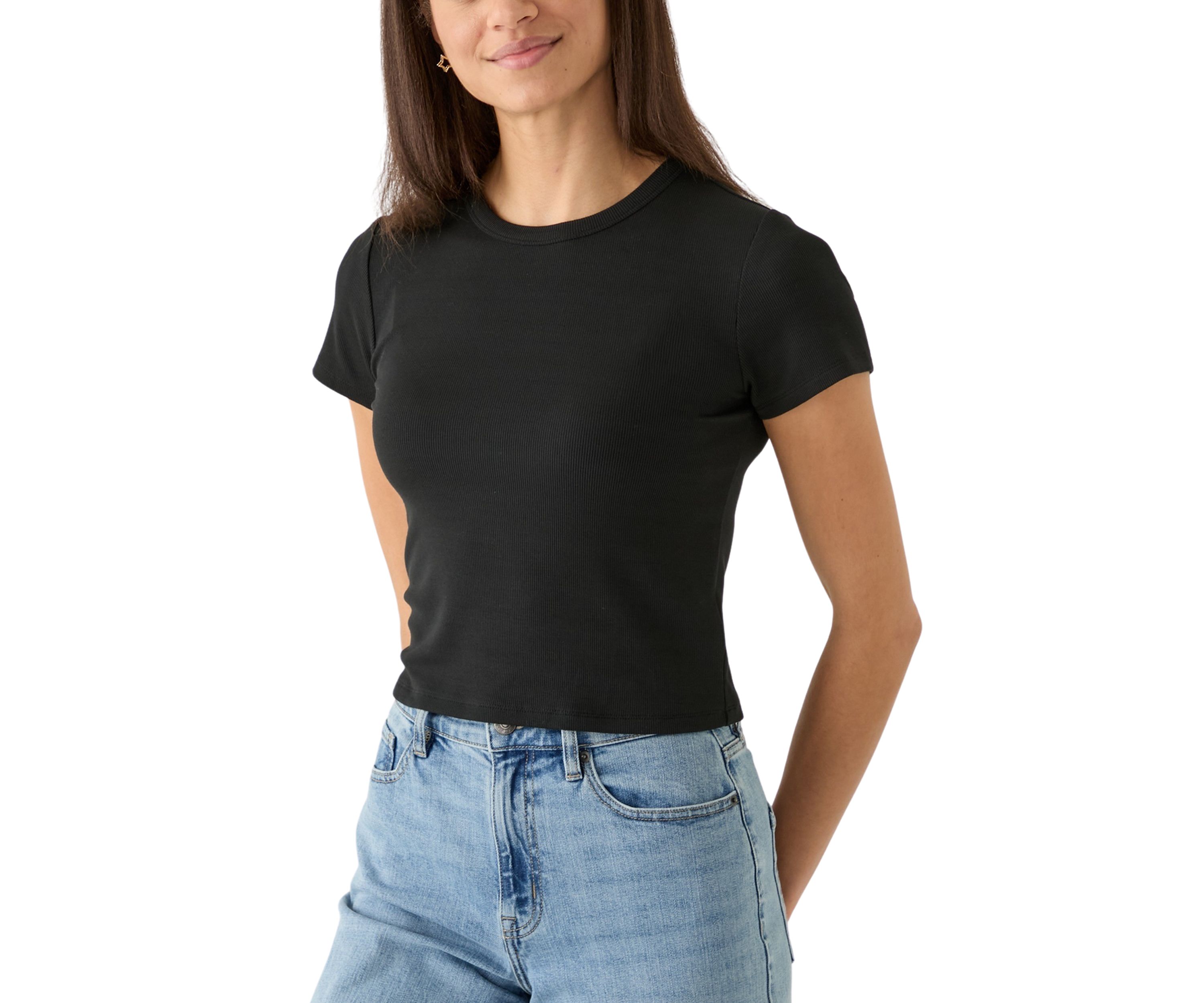Womens Short Sleeve Crew Rib T-Shirt 