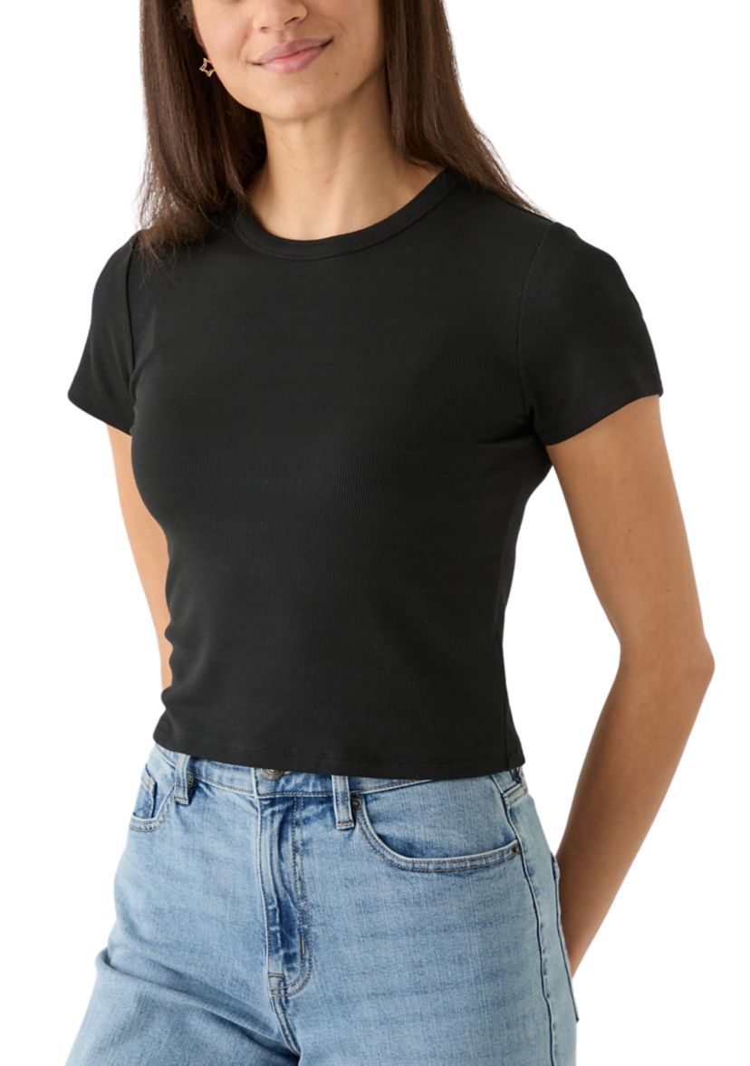 Womens Short Sleeve Crew Rib T-Shirt 