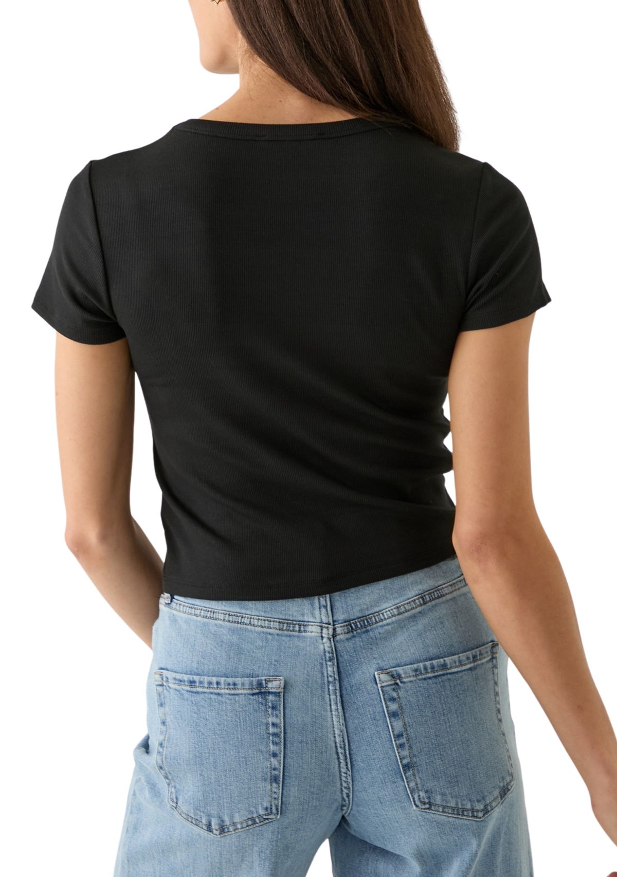 Womens Short Sleeve Crew Rib T-Shirt 