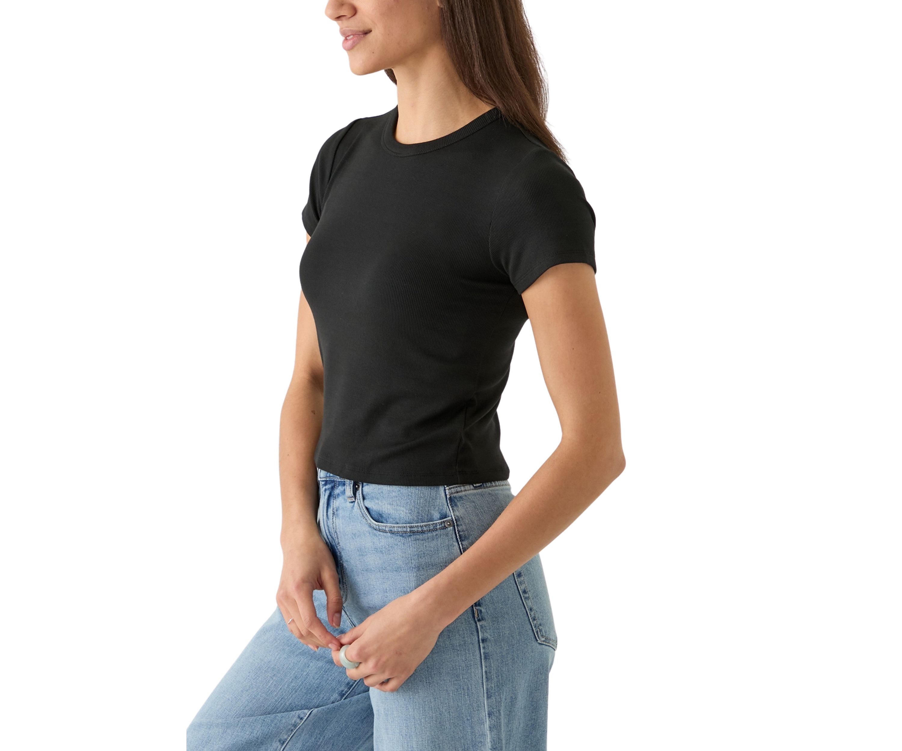 Womens Short Sleeve Crew Rib T-Shirt 