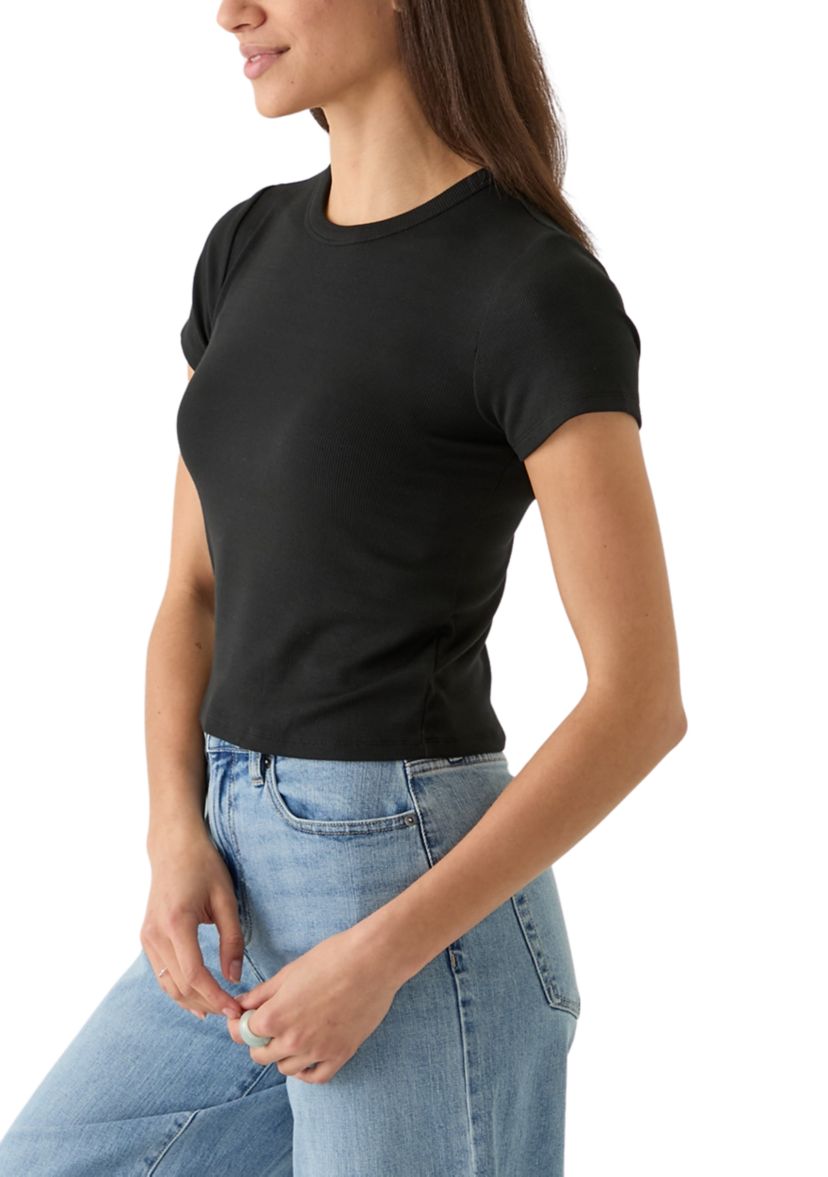 Womens Short Sleeve Crew Rib T-Shirt 