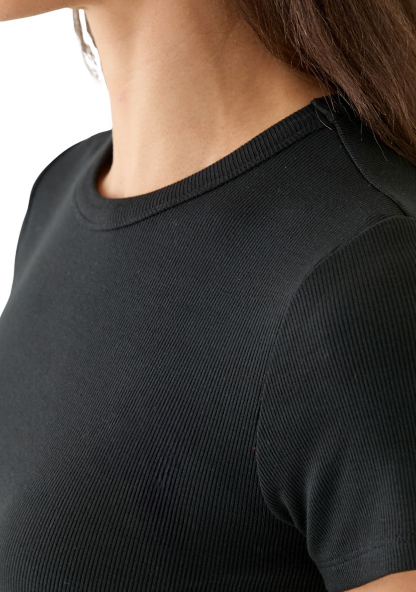 Womens Short Sleeve Crew Rib T-Shirt 
