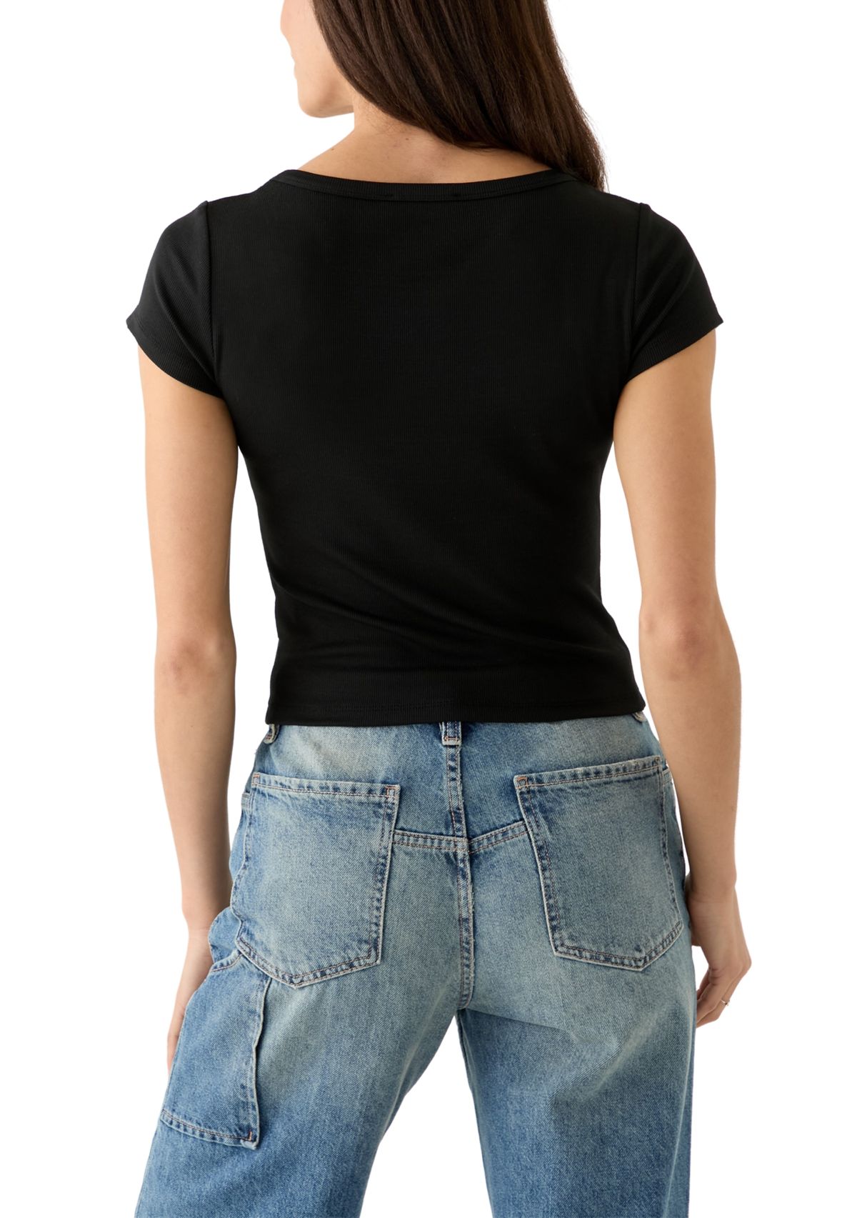 Womens Short Sleeve Scoop Neck T-Shirt 