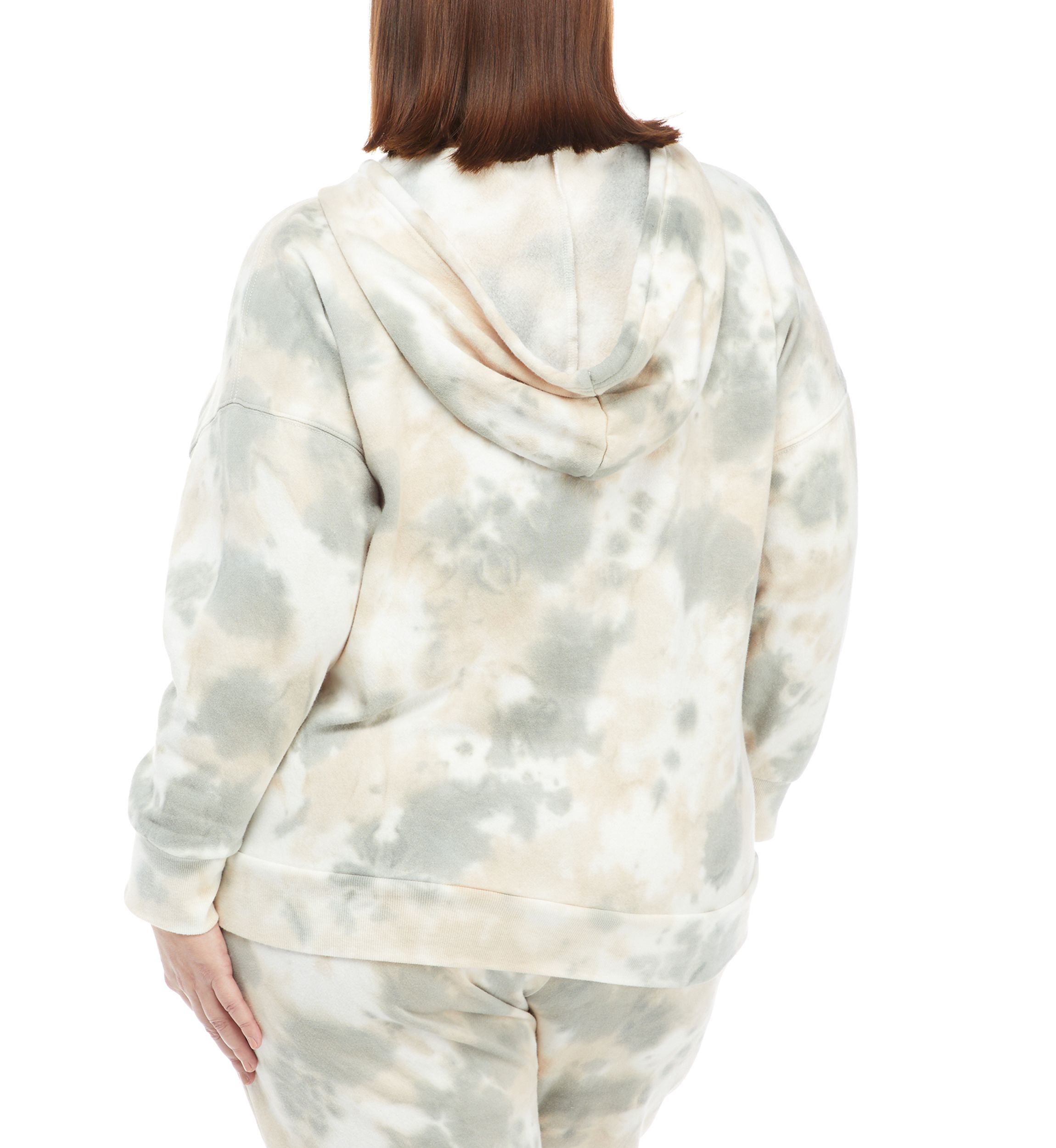 Plus Size Drop Shoulder Printed Hoodie