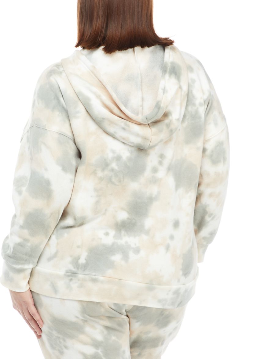 Plus Size Drop Shoulder Printed Hoodie