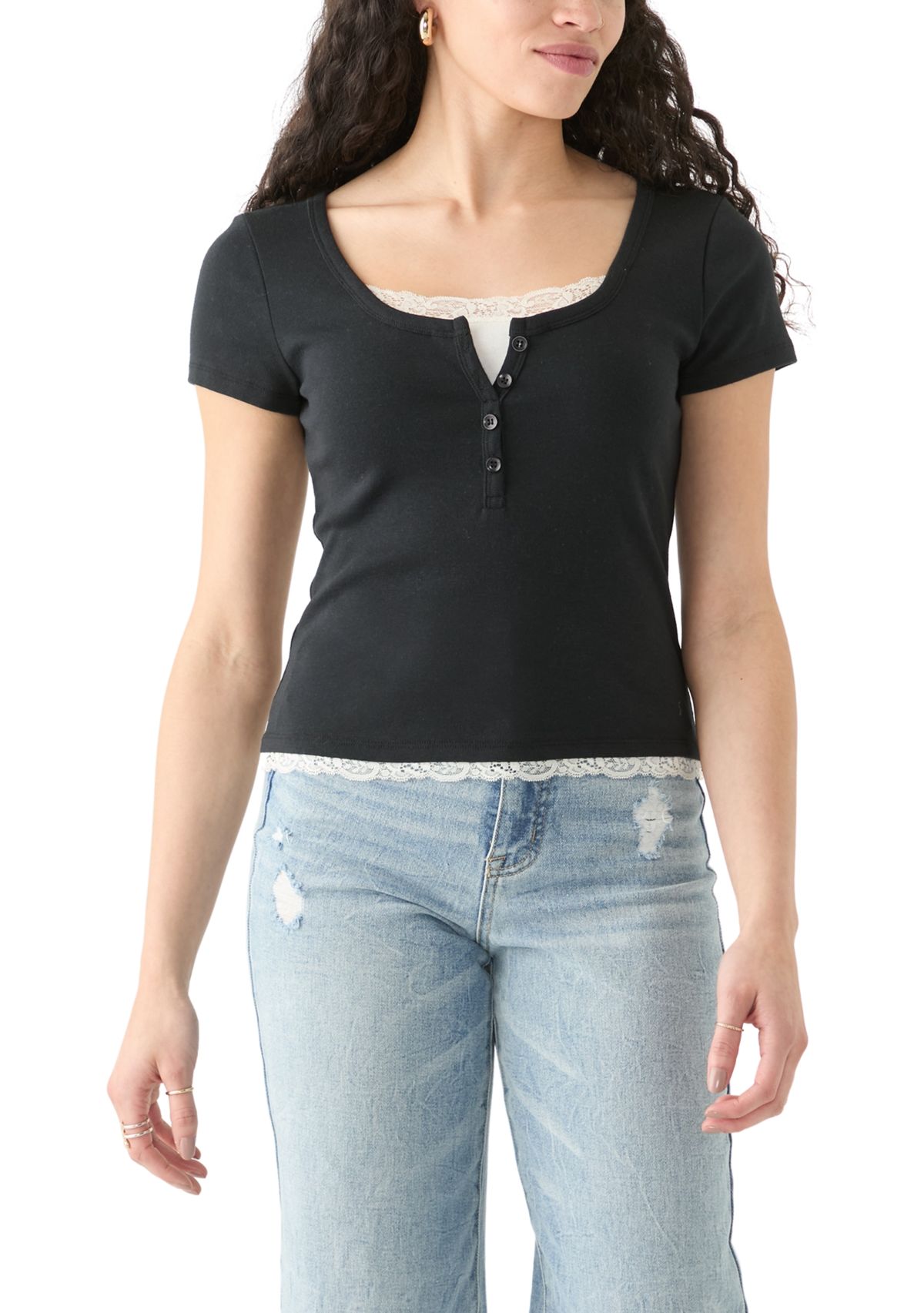 Womens Short Sleeve 1x1 Ribbed T-Shirt 