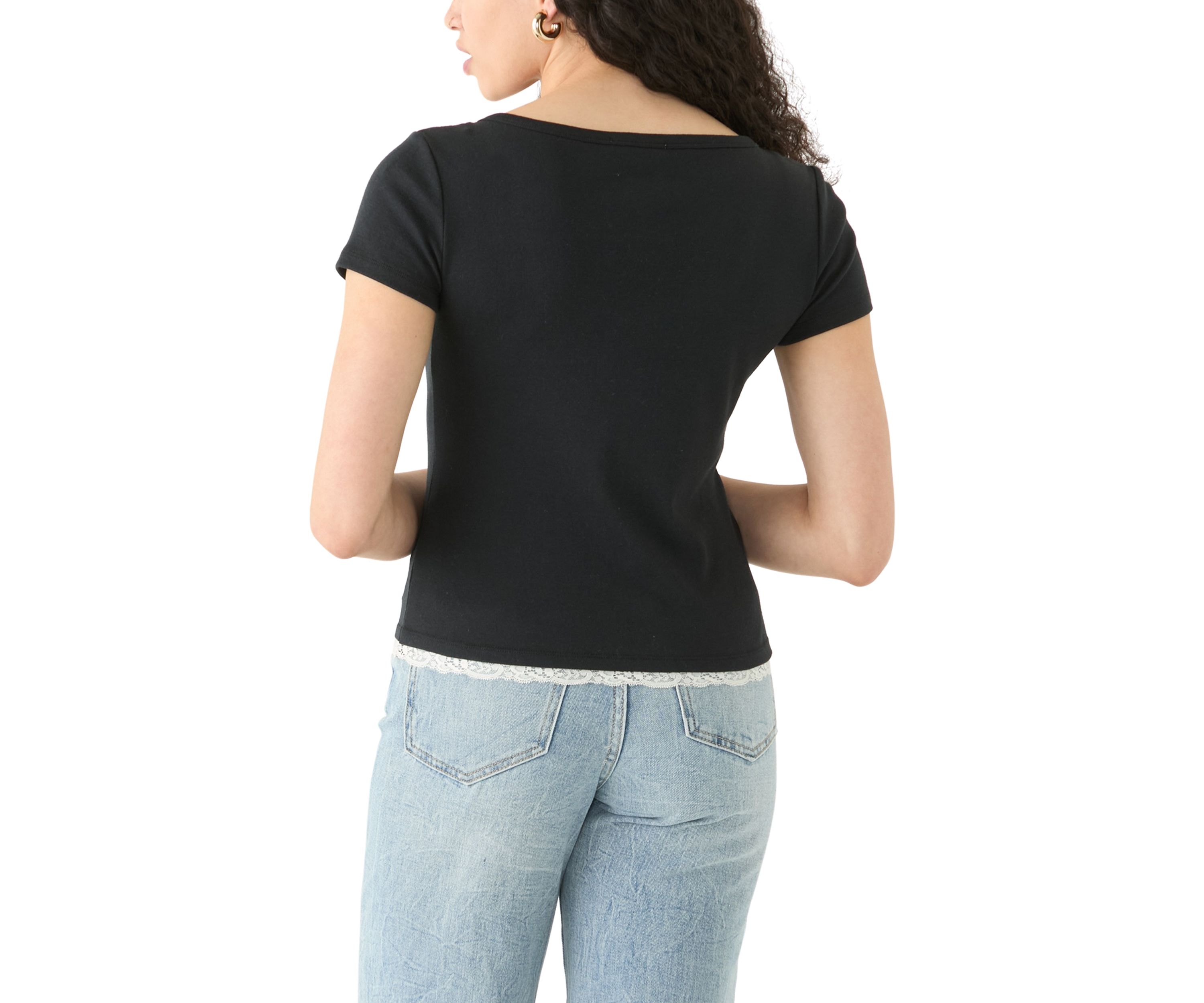 Womens Short Sleeve 1x1 Ribbed T-Shirt 