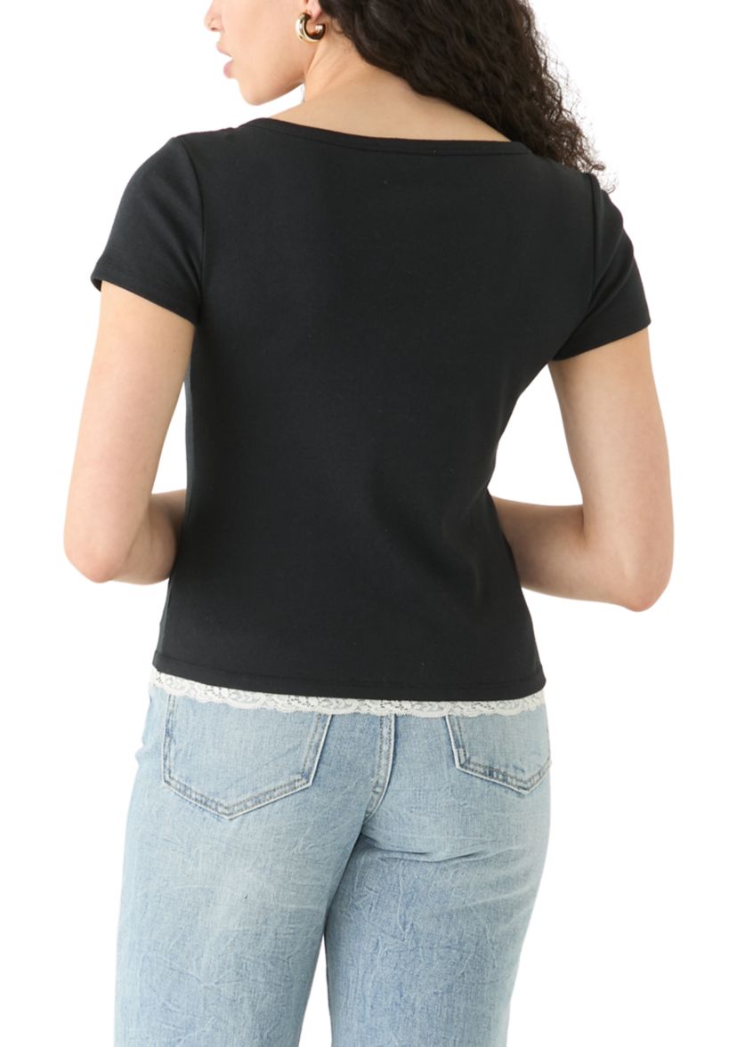 Womens Short Sleeve 1x1 Ribbed T-Shirt 