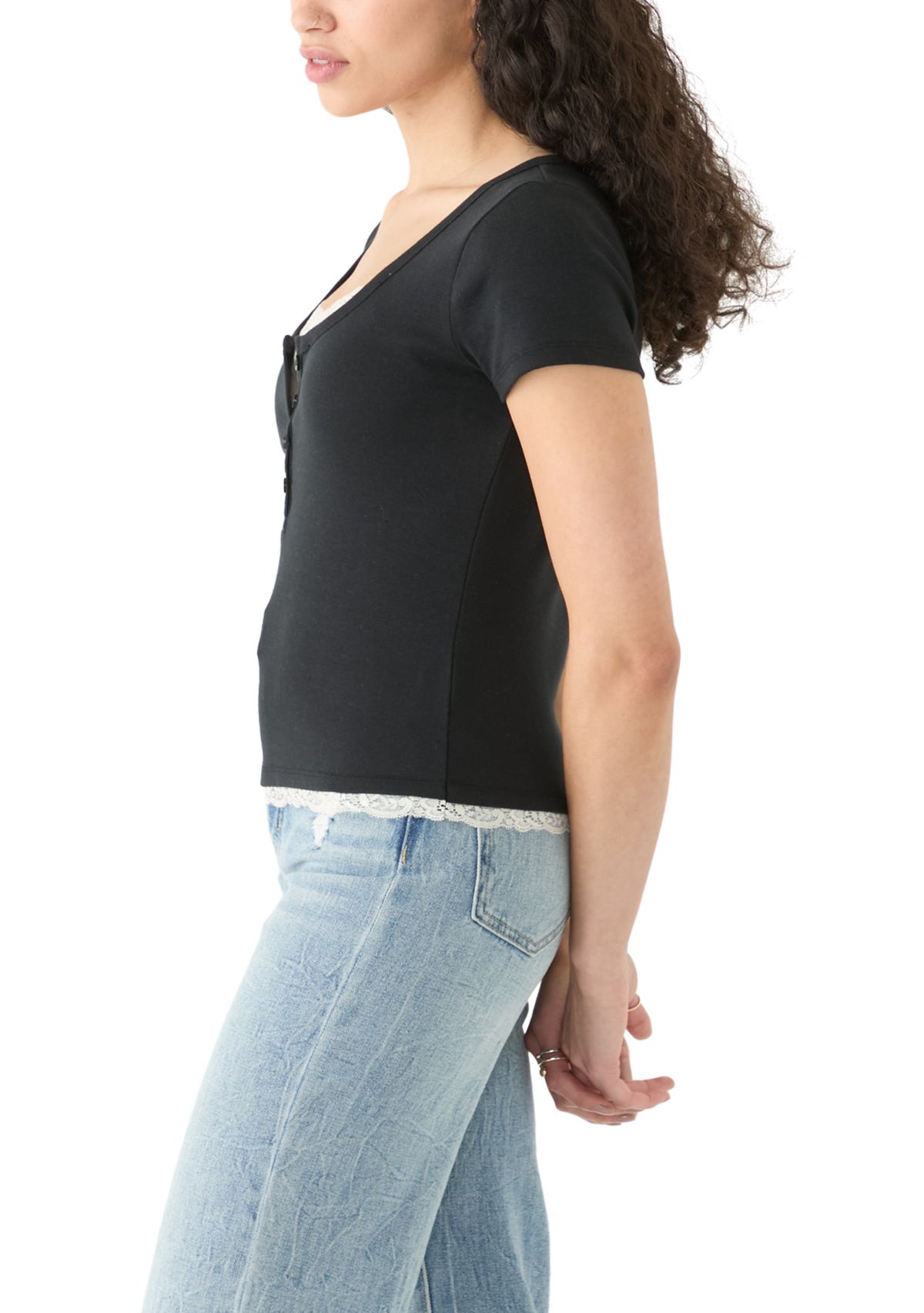 Womens Short Sleeve 1x1 Ribbed T-Shirt 