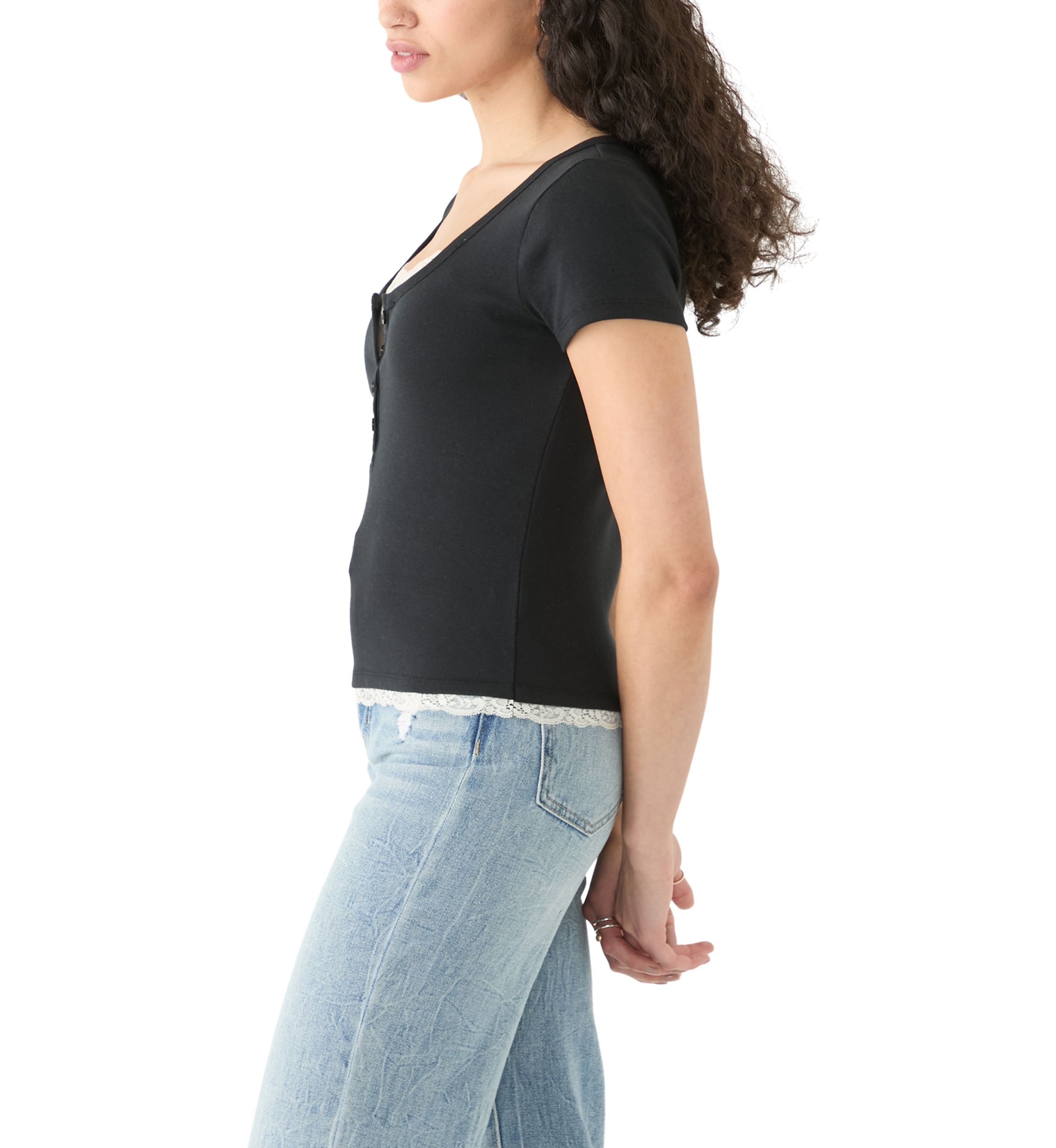 Womens Short Sleeve 1x1 Ribbed T-Shirt 
