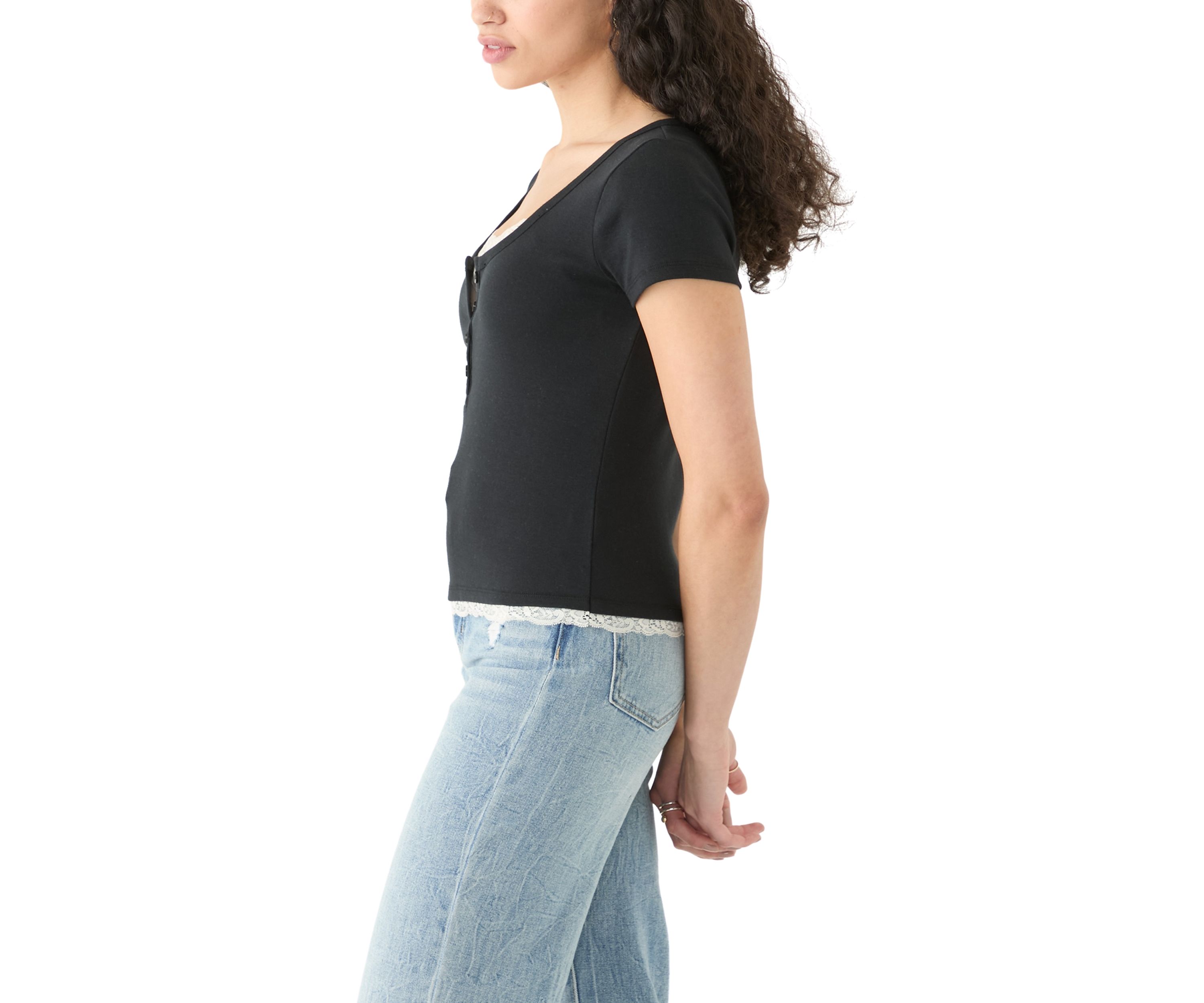Womens Short Sleeve 1x1 Ribbed T-Shirt 