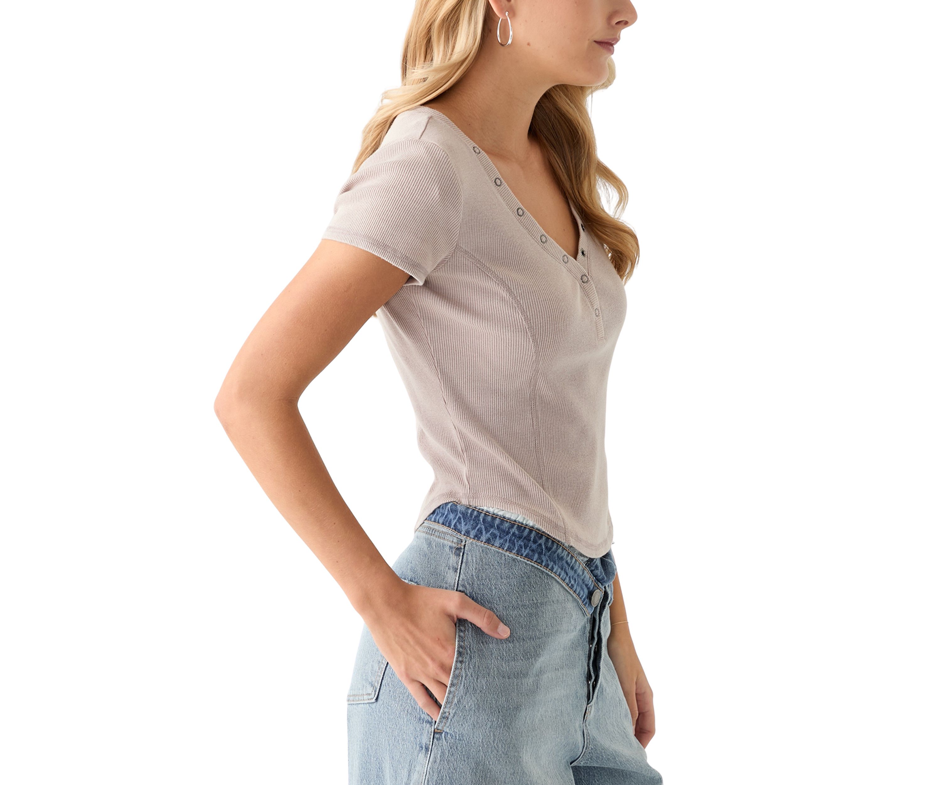 Womens V-Neck Short Sleeve Top