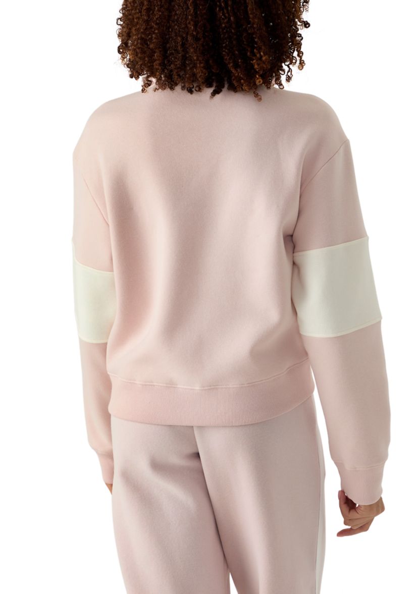 Womens Half Zip Mock Sweatshirt 