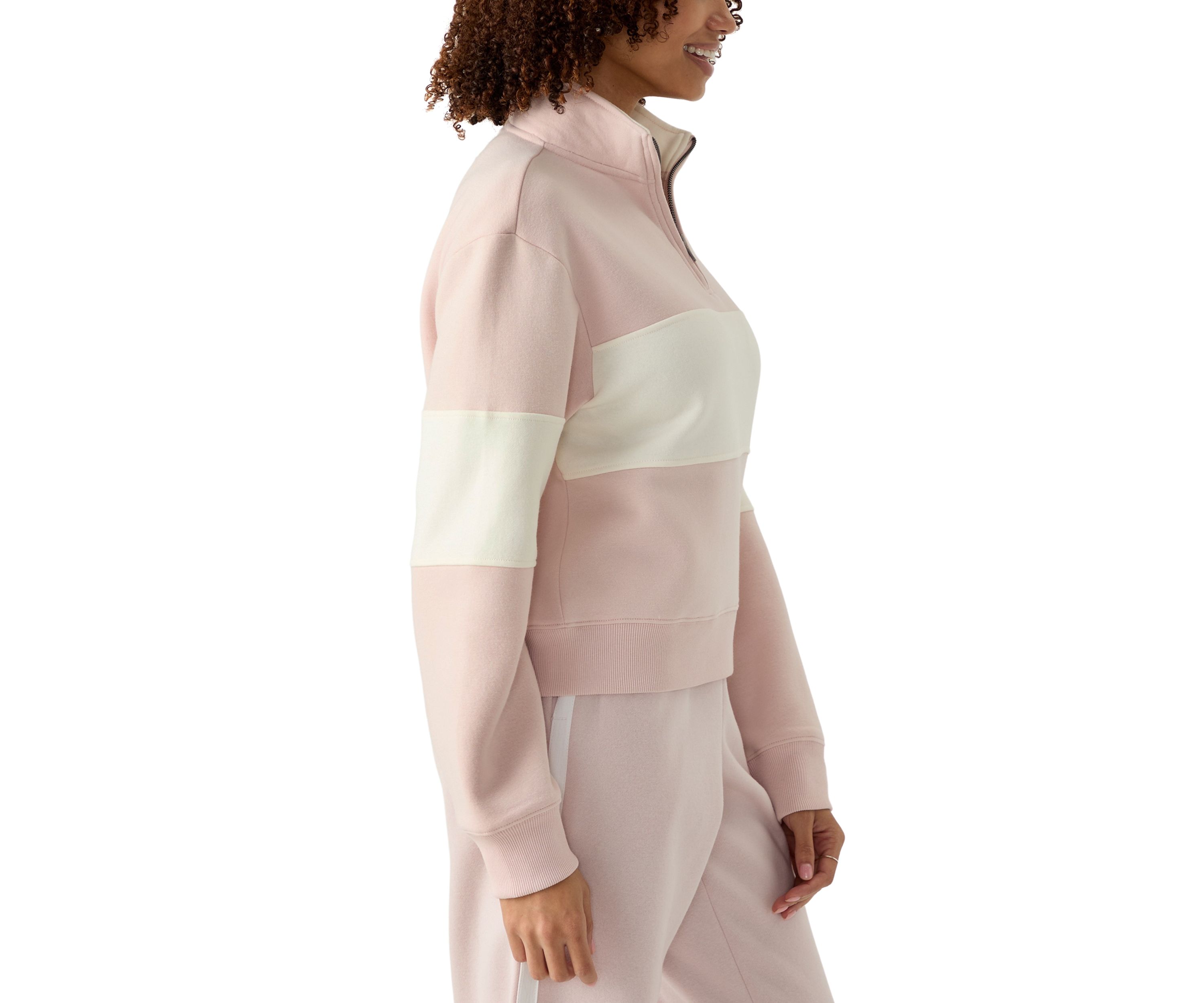 Womens Half Zip Mock Sweatshirt 