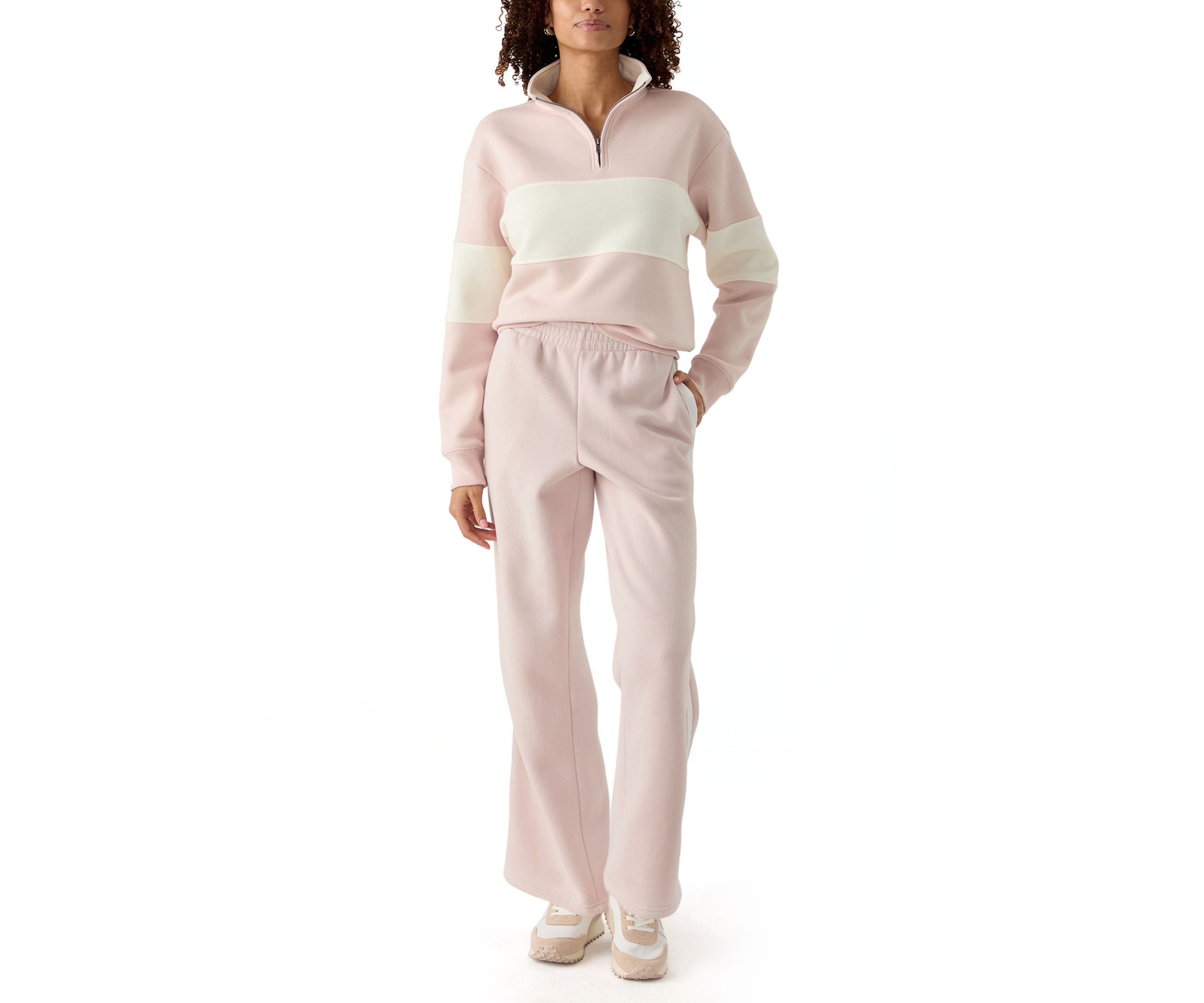Womens Half Zip Mock Sweatshirt 
