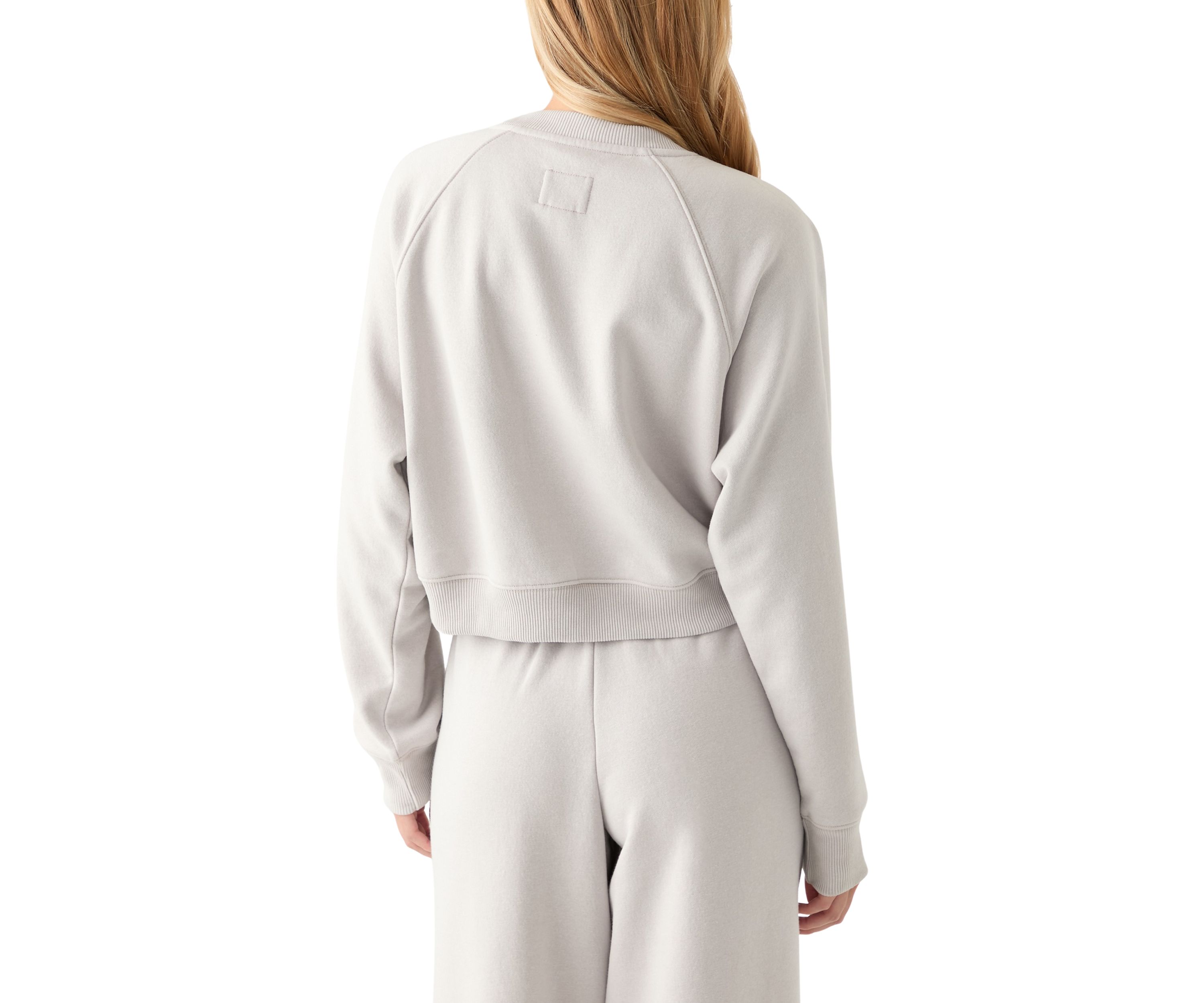 Womens Comfy Fleece Crew Pullover with Garment Mineral Wash