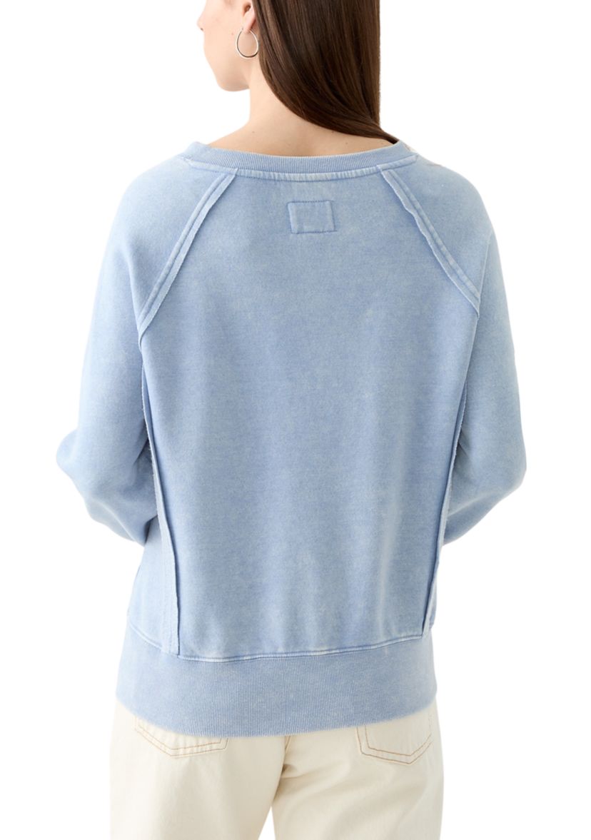 Womens Comfy Fleece Mineral Wash Sweater