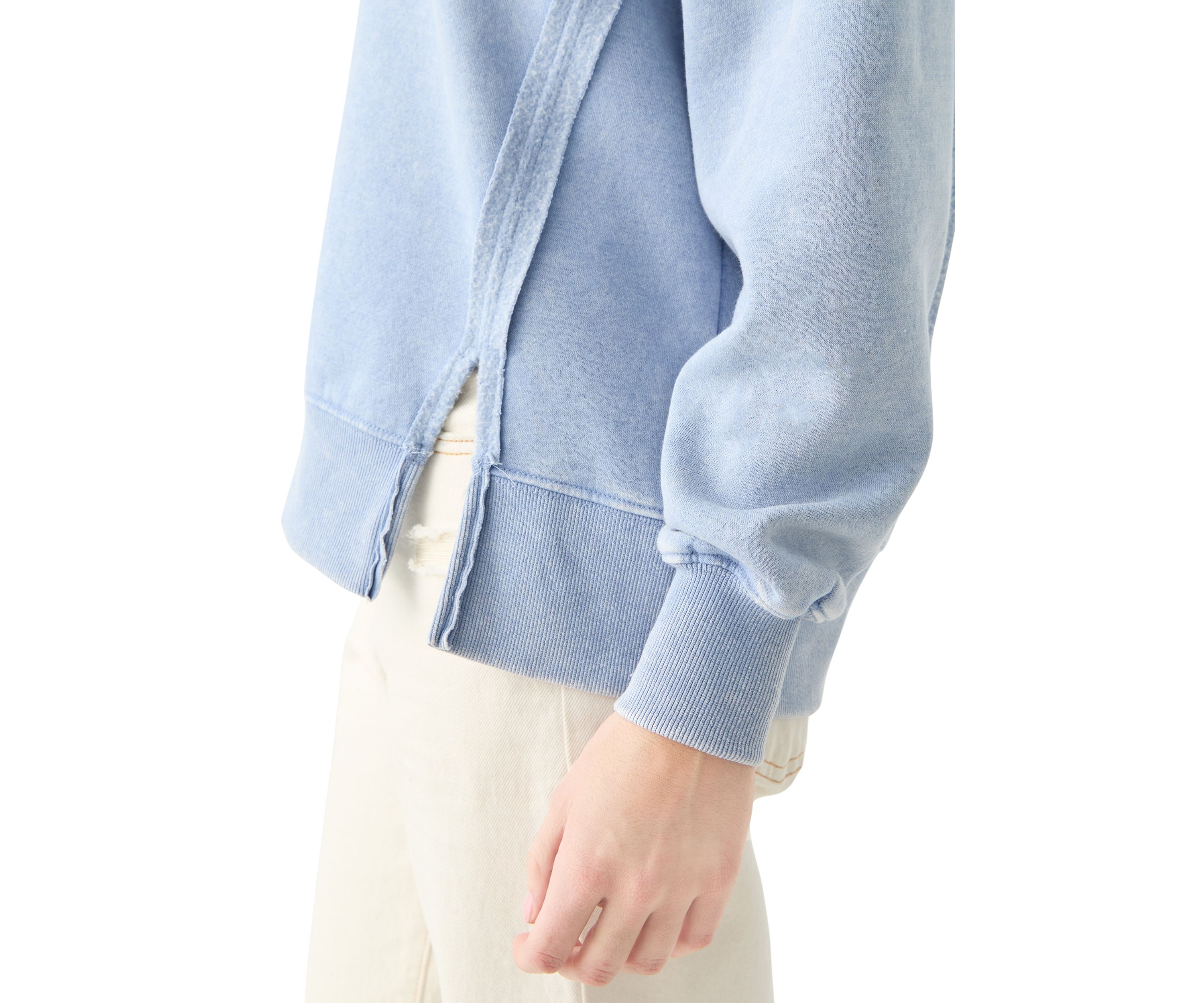 Womens Comfy Fleece Mineral Wash Sweater