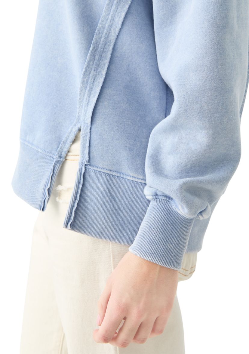 Womens Comfy Fleece Mineral Wash Sweater