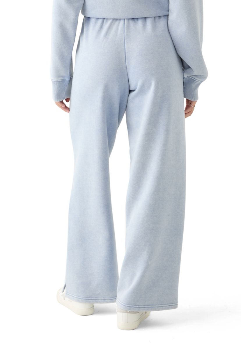Comfy Fleece Wide Leg Pants with Garment Dye 