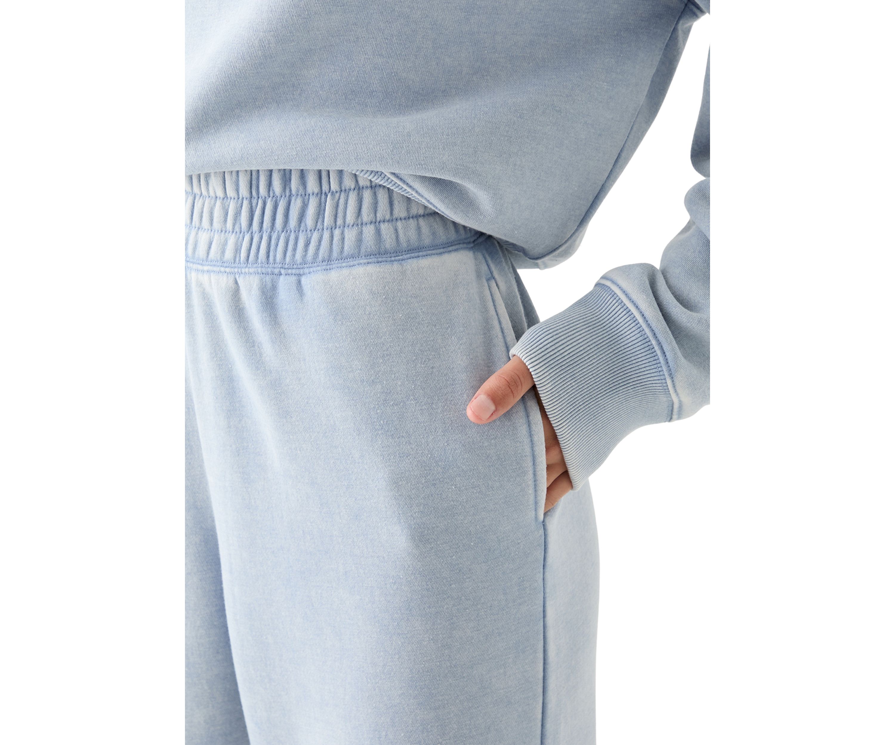 Comfy Fleece Wide Leg Pants with Garment Dye 