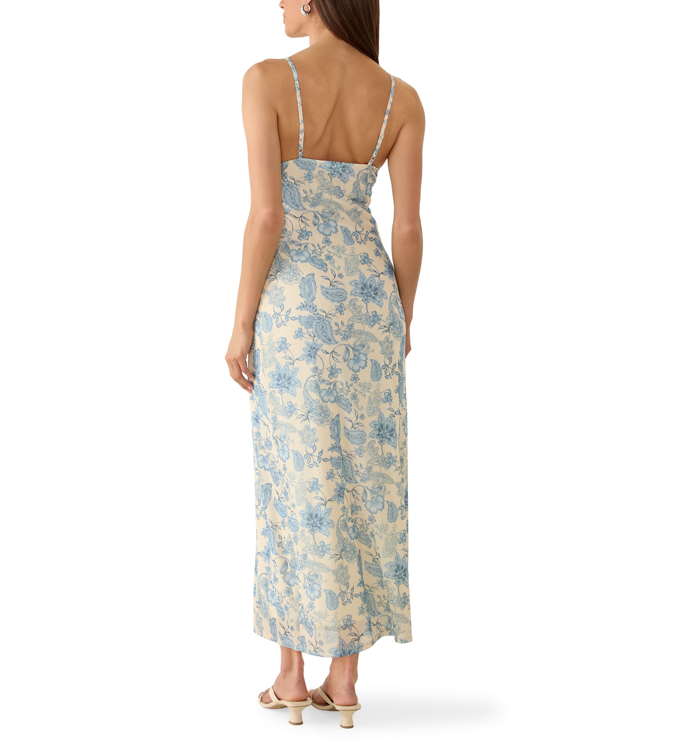 Pink Rose Women's Sleeveless V-Neck Ruffle Trim Empire Waist Maxi Dress |  Belk