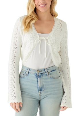 Pink Rose Women's Long Sleeve Tie Front Cardigan | Belk