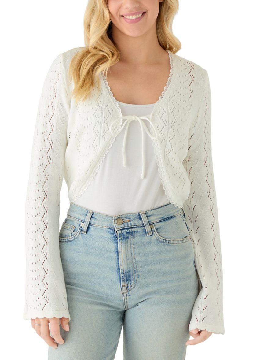 Pink Rose Women's Long Sleeve Tie Front Cardigan | Belk