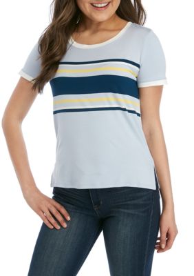 Maglietta Donna Springfield A Righe Con Tasca – Manica Corta Scollo Rotondo – Marina Militare – Taglia M - 4